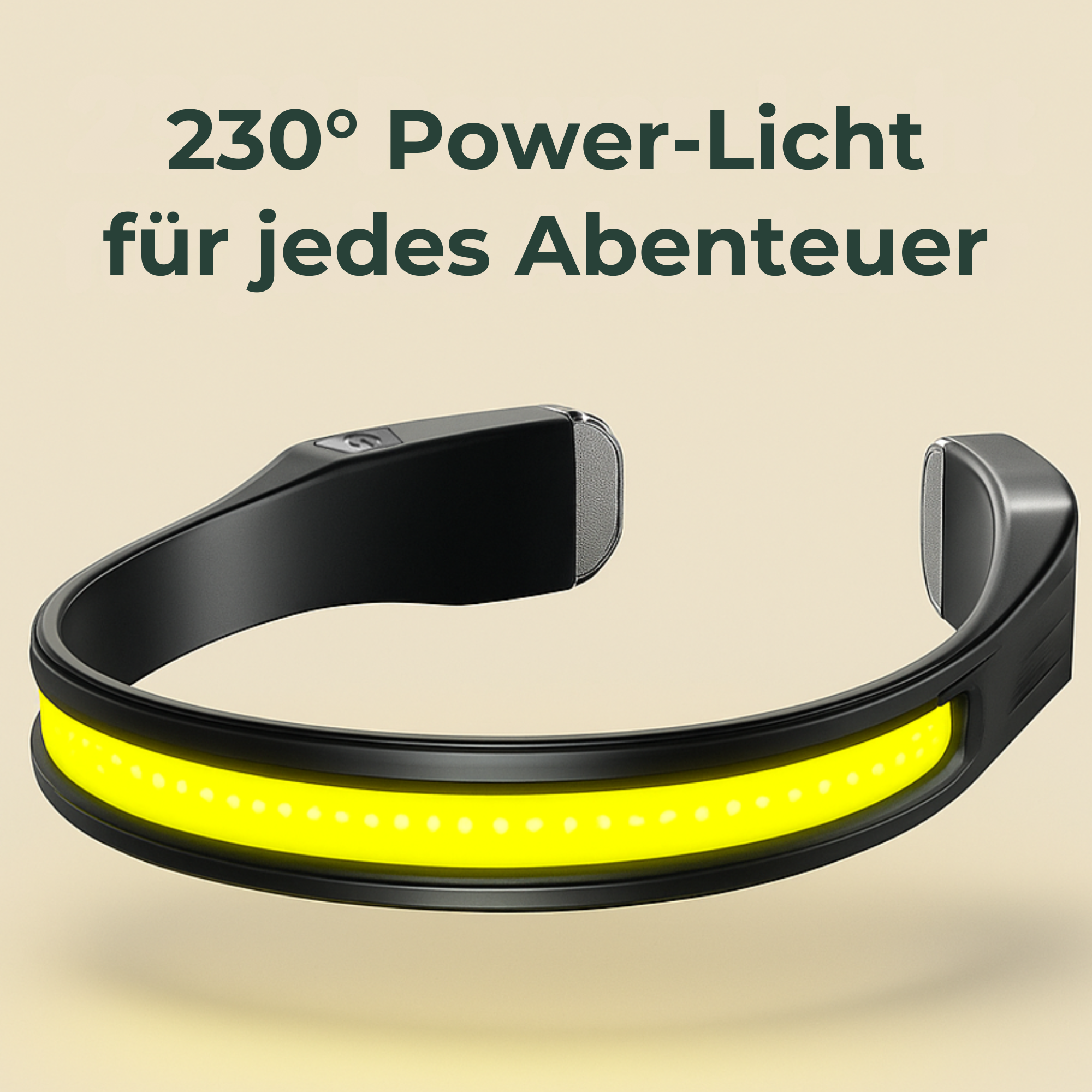 LumiGo – wiederaufladbare Stirnlampe | 230 ° COB-Weitwinkel Wasserdicht | Sicherheit Jogger Wanderer