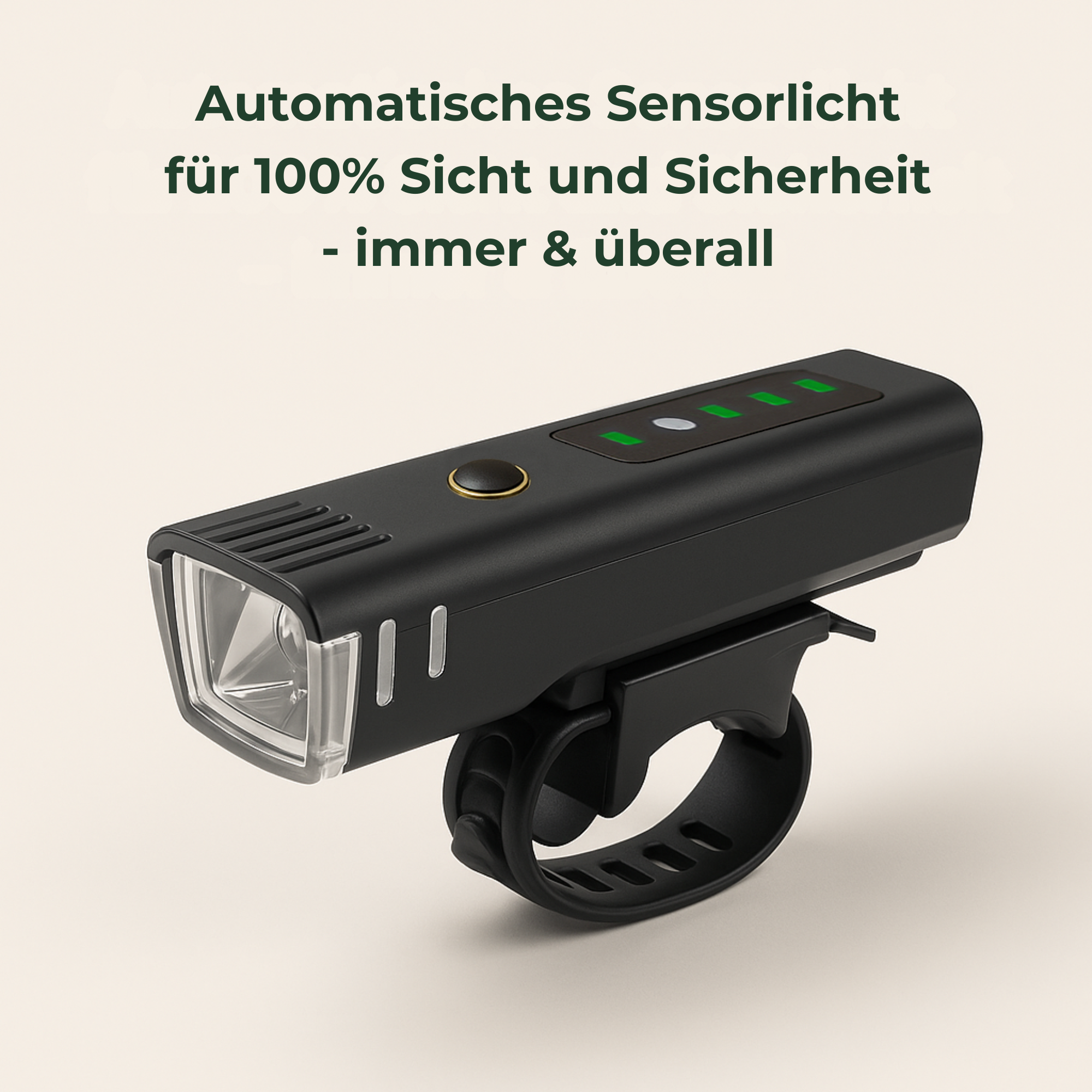 LumenPro – Fahrradlicht Frontlicht | 250 Lumen automatische Helligkeitsregelung IPX4 | Pendler & Alltag