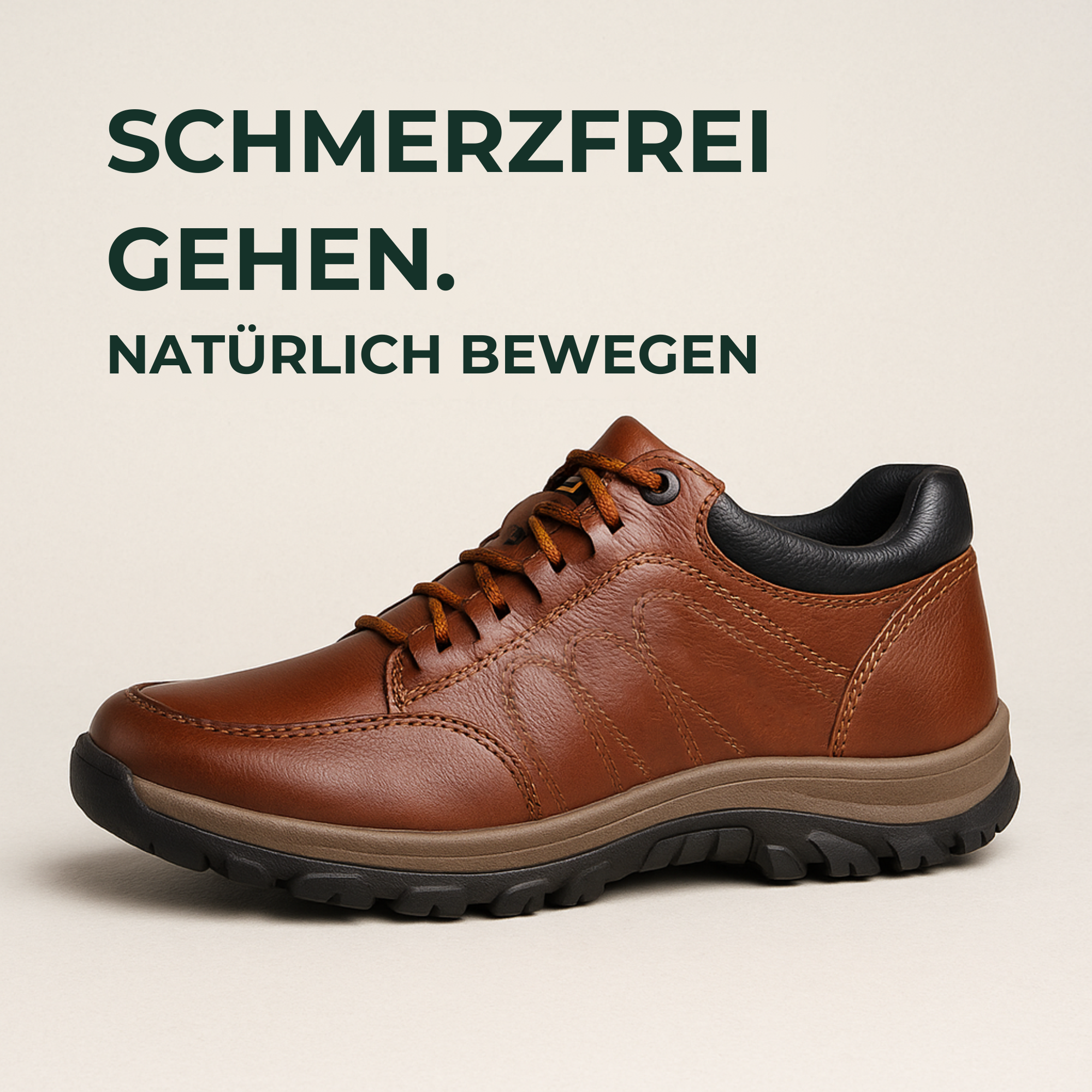 OrthoBalance – Orthopädischer Herrenschuh gegen Fußschmerzen | Ergonomisches Design mit rutschfester Sohle | Alltag & Beruf.