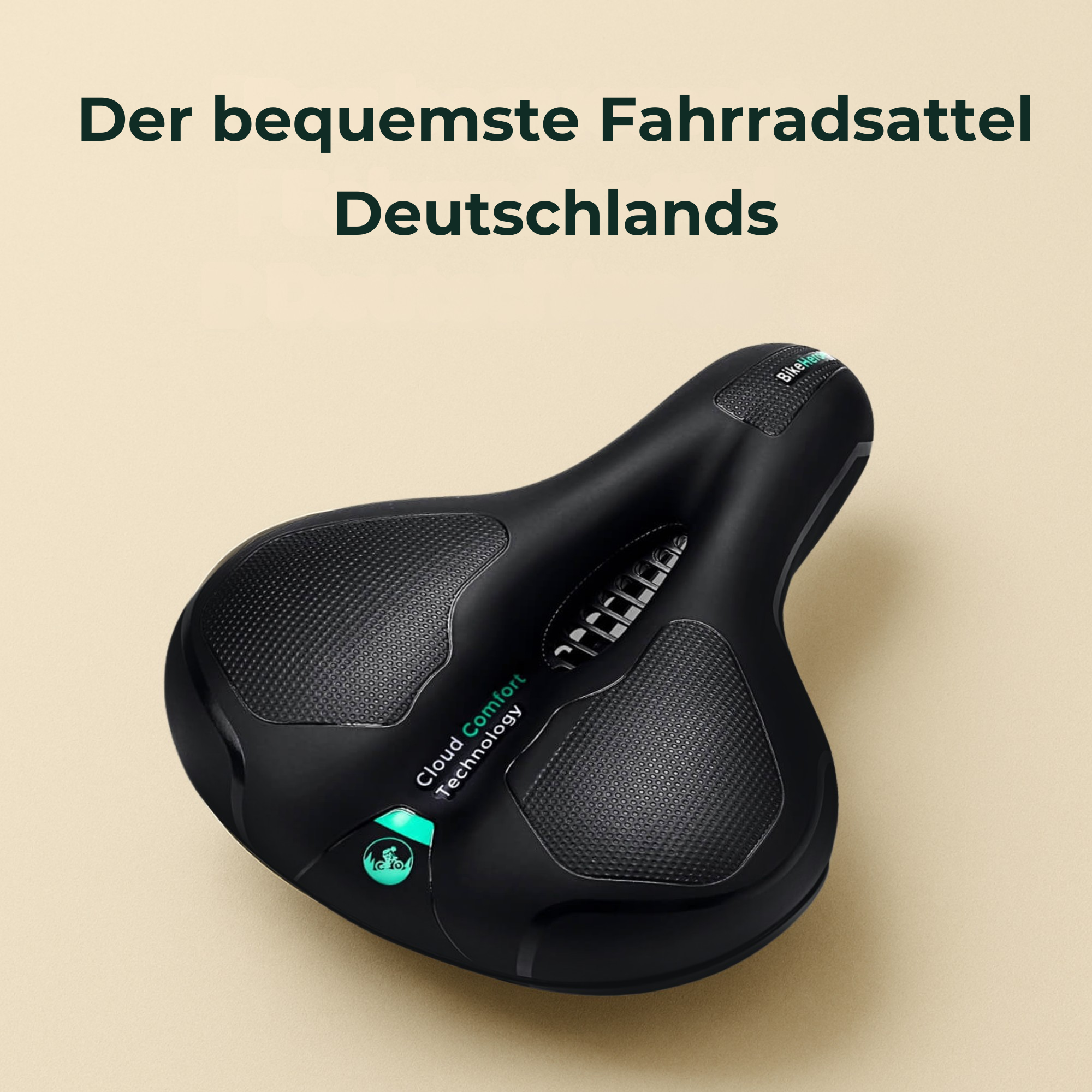 EasyRide – Schmerzfreier Komfort-Radsattel | 5 cm Polsterung wasserfest & atmungsaktiv | Rückenfreundlich für City- & E-Biker