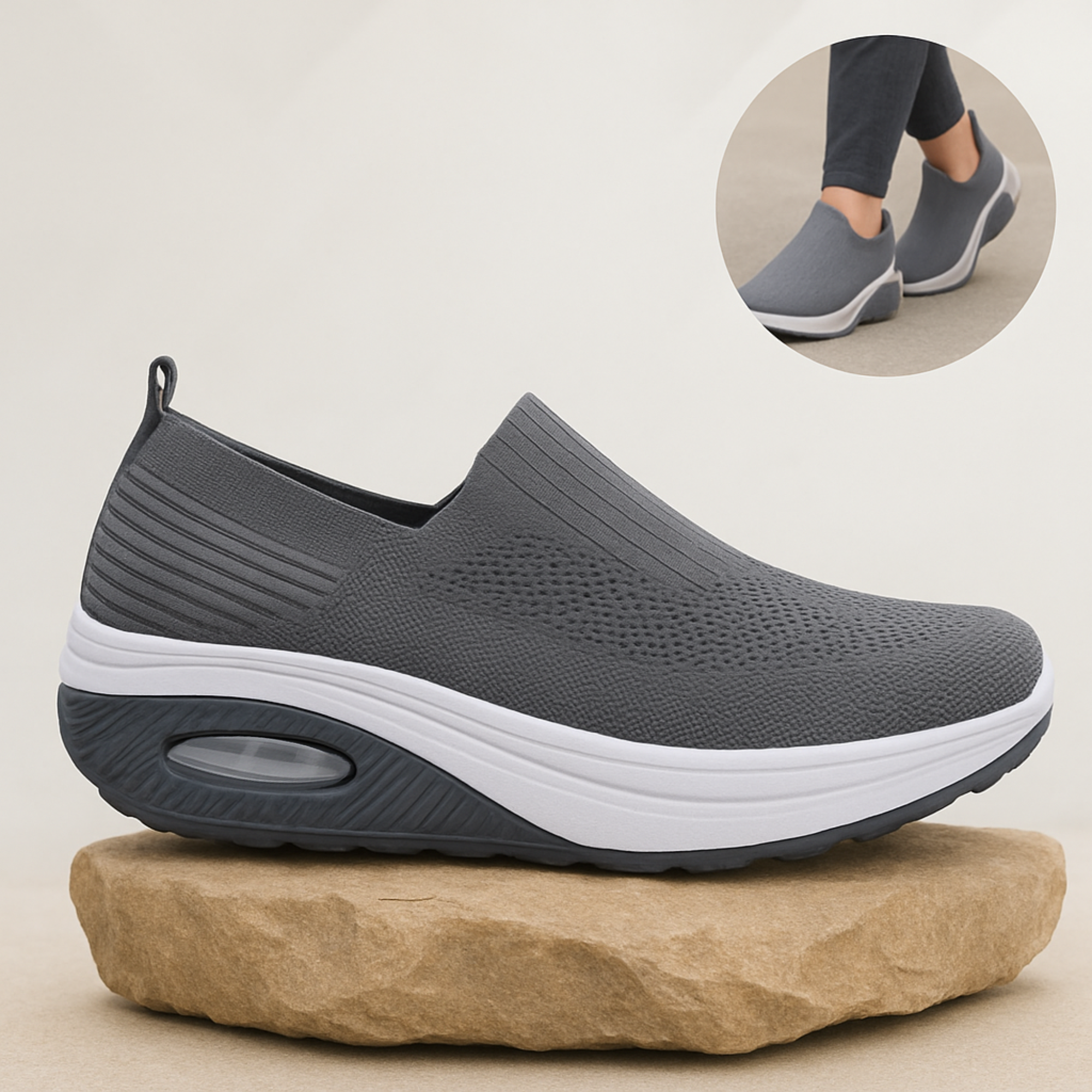 OrthoFit – Fußschmerz Schuhe | Dämpfung rutschfest atmungsaktiv | Alltag Damen