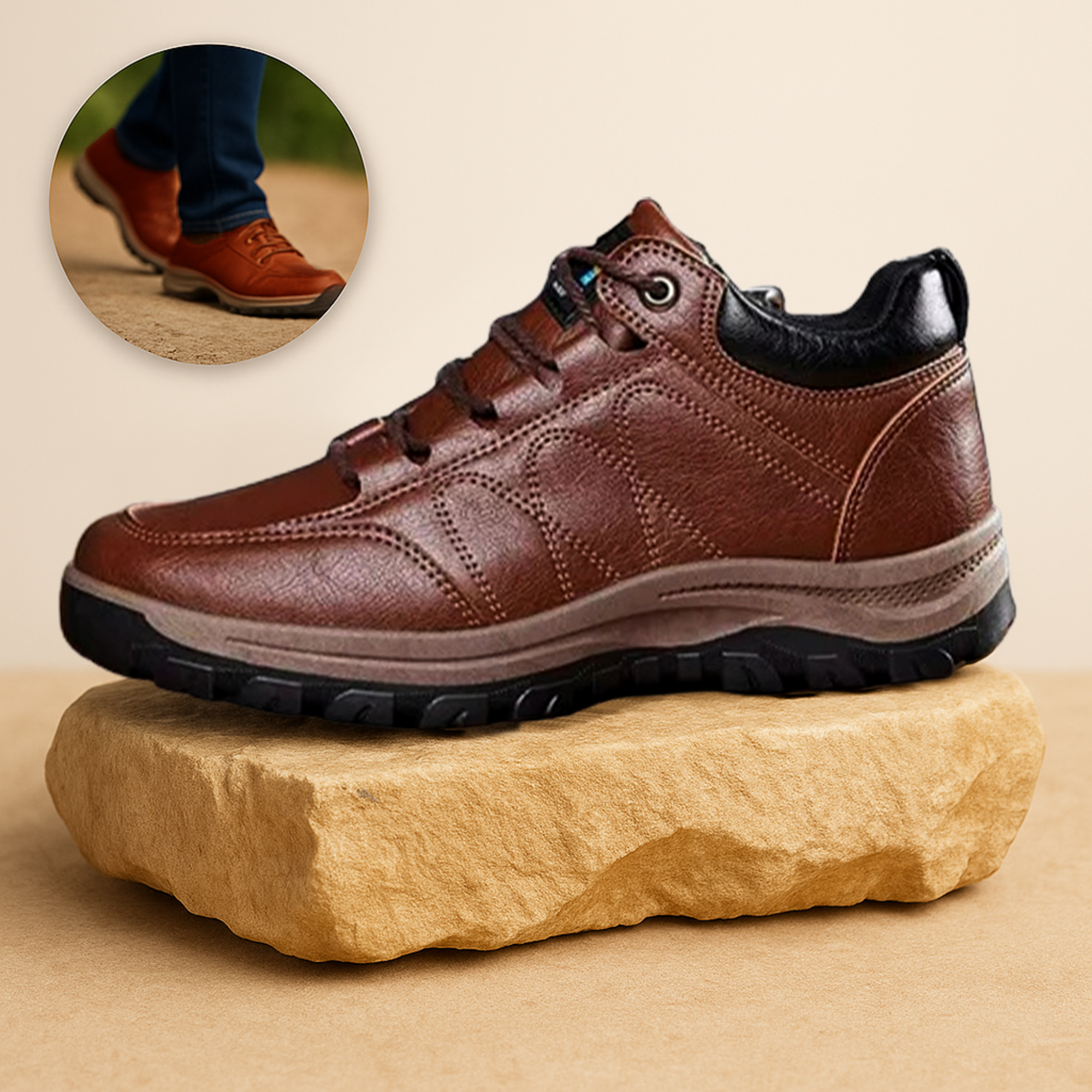 OrthoBalance – Orthopädischer Herrenschuh gegen Fußschmerzen | Ergonomisches Design mit rutschfester Sohle | Alltag & Beruf.