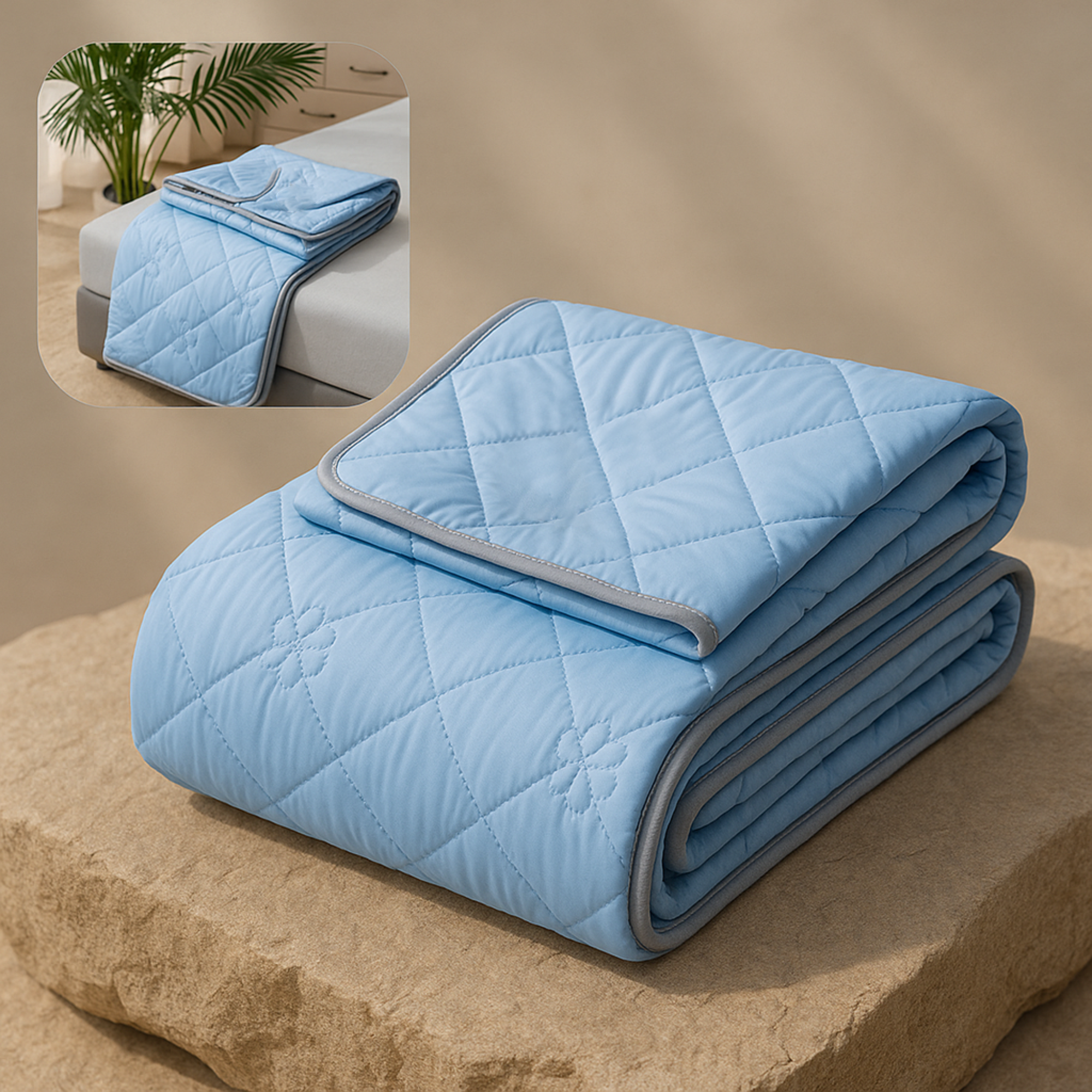 CoolNest – Kühldecke für den Sommer | 100x150 | 5 °C kühler & atmungsaktiv | Gegen Schwitzen beim Schlafen.