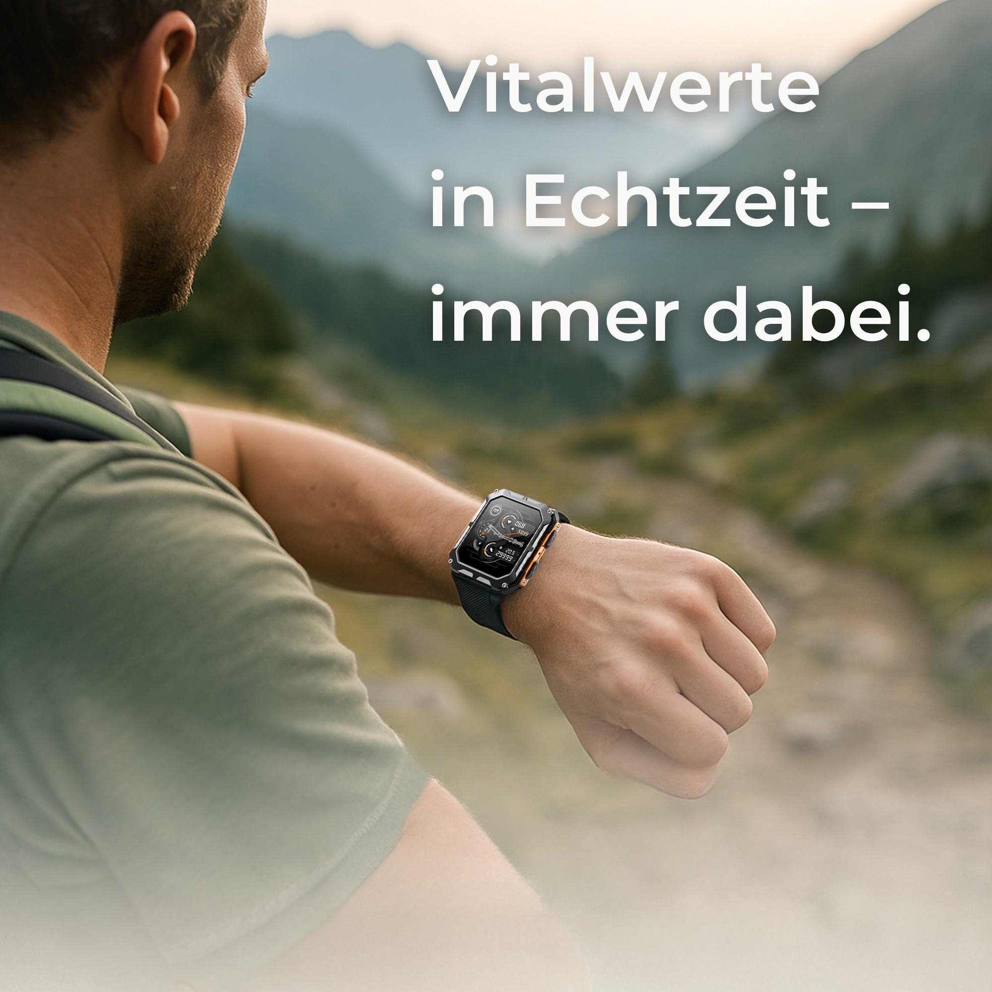 RobuX – Robuste Smartwatch | Stoßfest & IP68 | Langlaufend Akku | Baustelle & Outdoor
