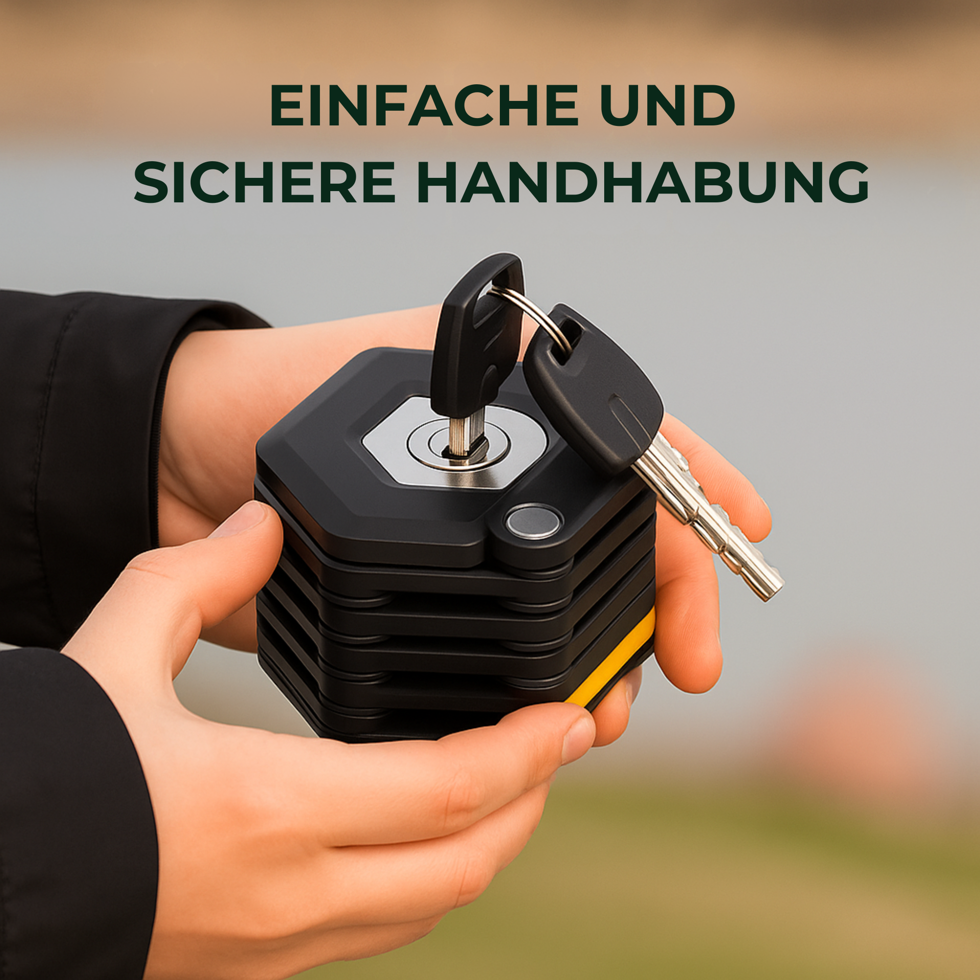 SteelShield – Faltschloss Fahrrad Sicherheit | gehärteter Stahl rostfrei | Pendler & Stadtfahrradfahrer