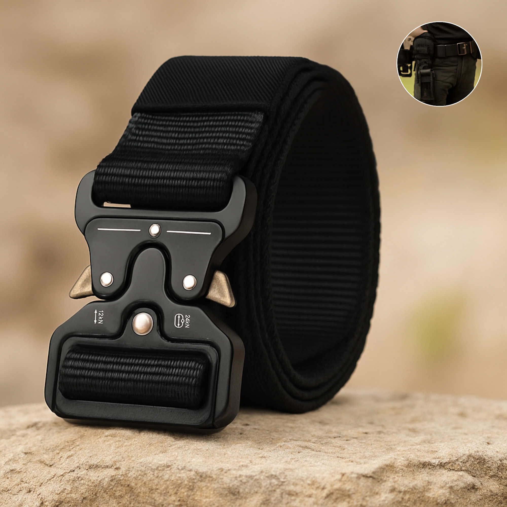TerraFort – Taktischer Gürtel mit Schnellverschluss | Stufenlos verstellbar Reißfest & Robust | Outdoor Wandern Militär Einsatz