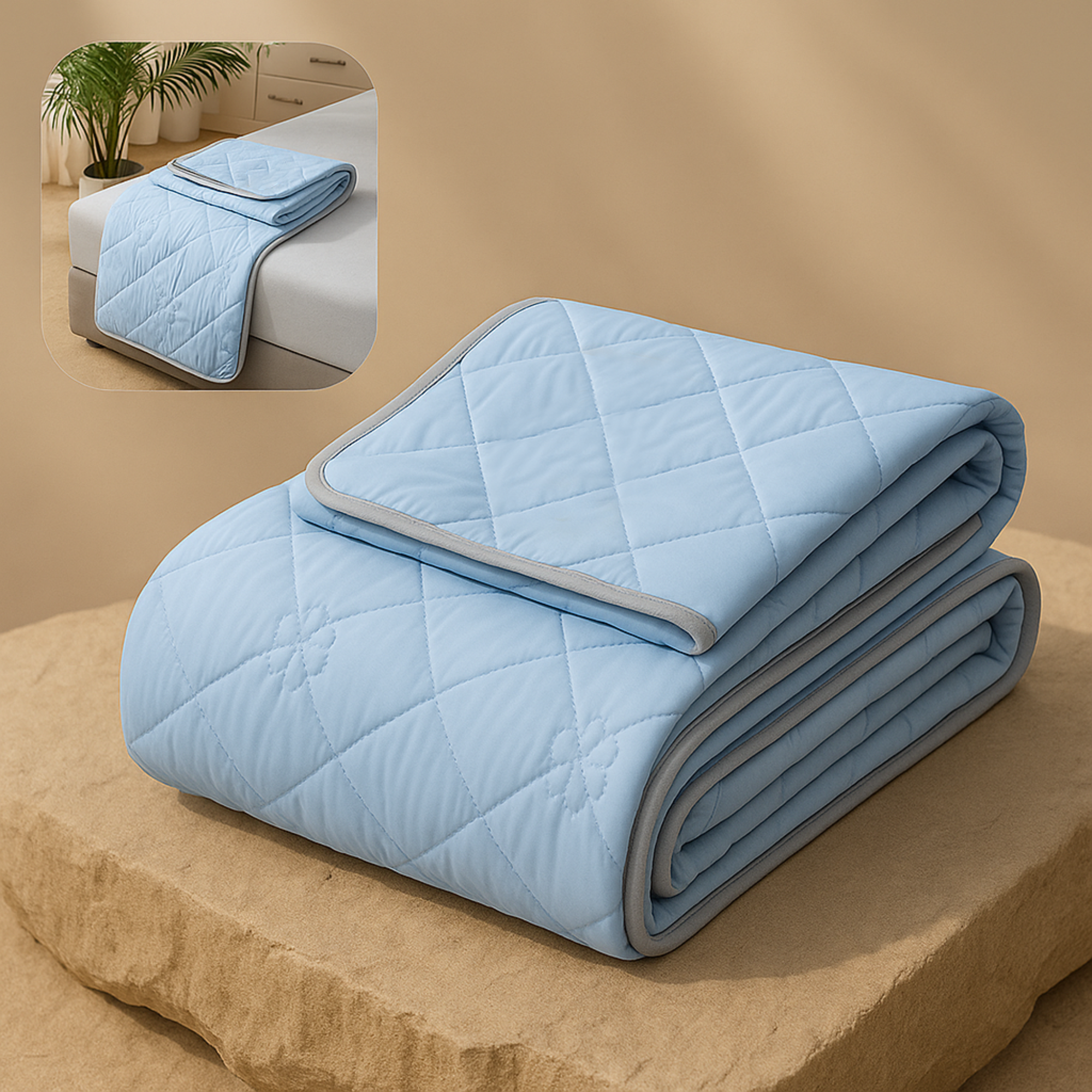 CoolNest – Kühldecke für den Sommer | 100x150 | 5 °C kühler & atmungsaktiv | Gegen Schwitzen beim Schlafen.