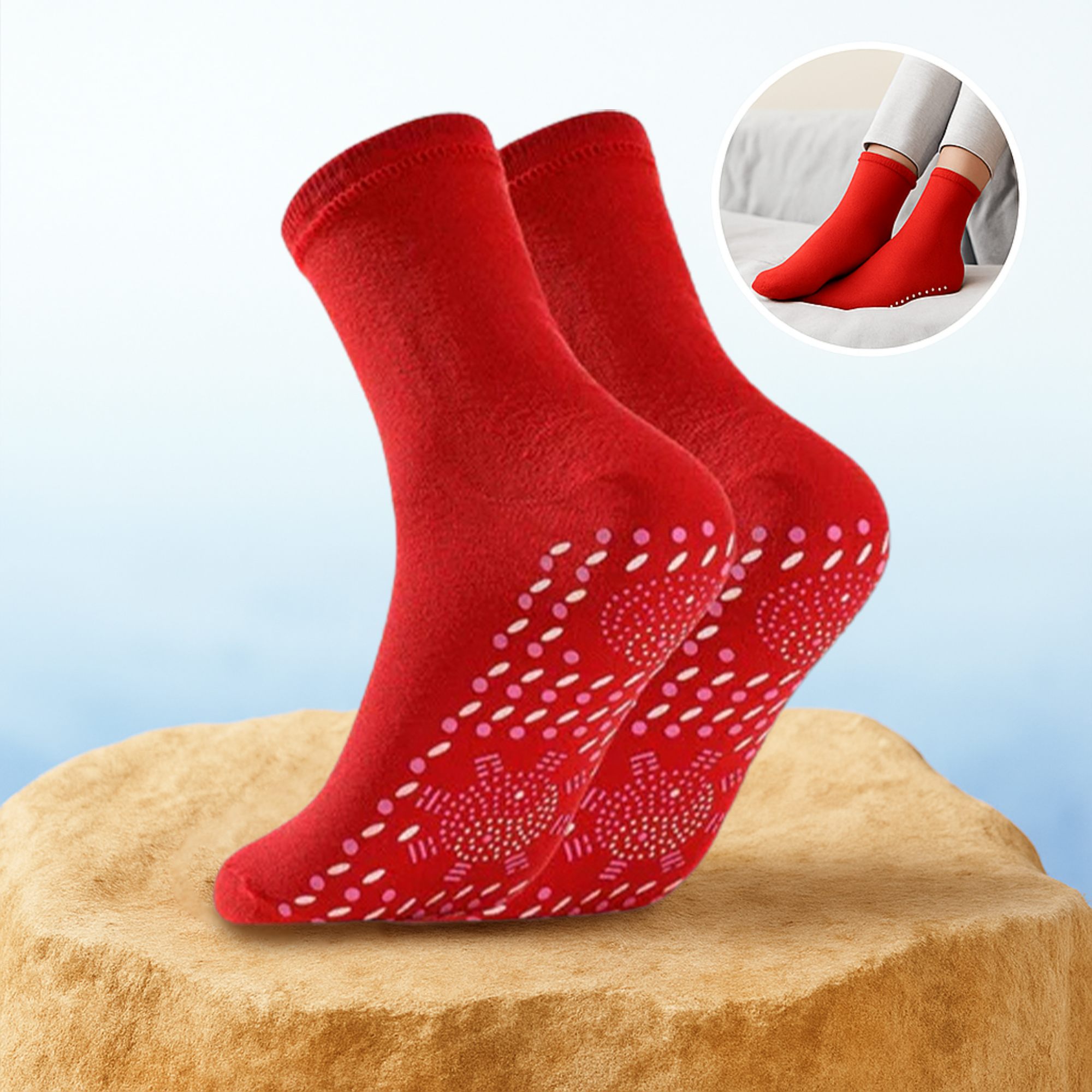 WarmNest – Thermosocken für Damen gegen kalte Füße | Selbstheizend & rutschfest | Für Winter, Zuhause, Schlaf & entspannte Abende