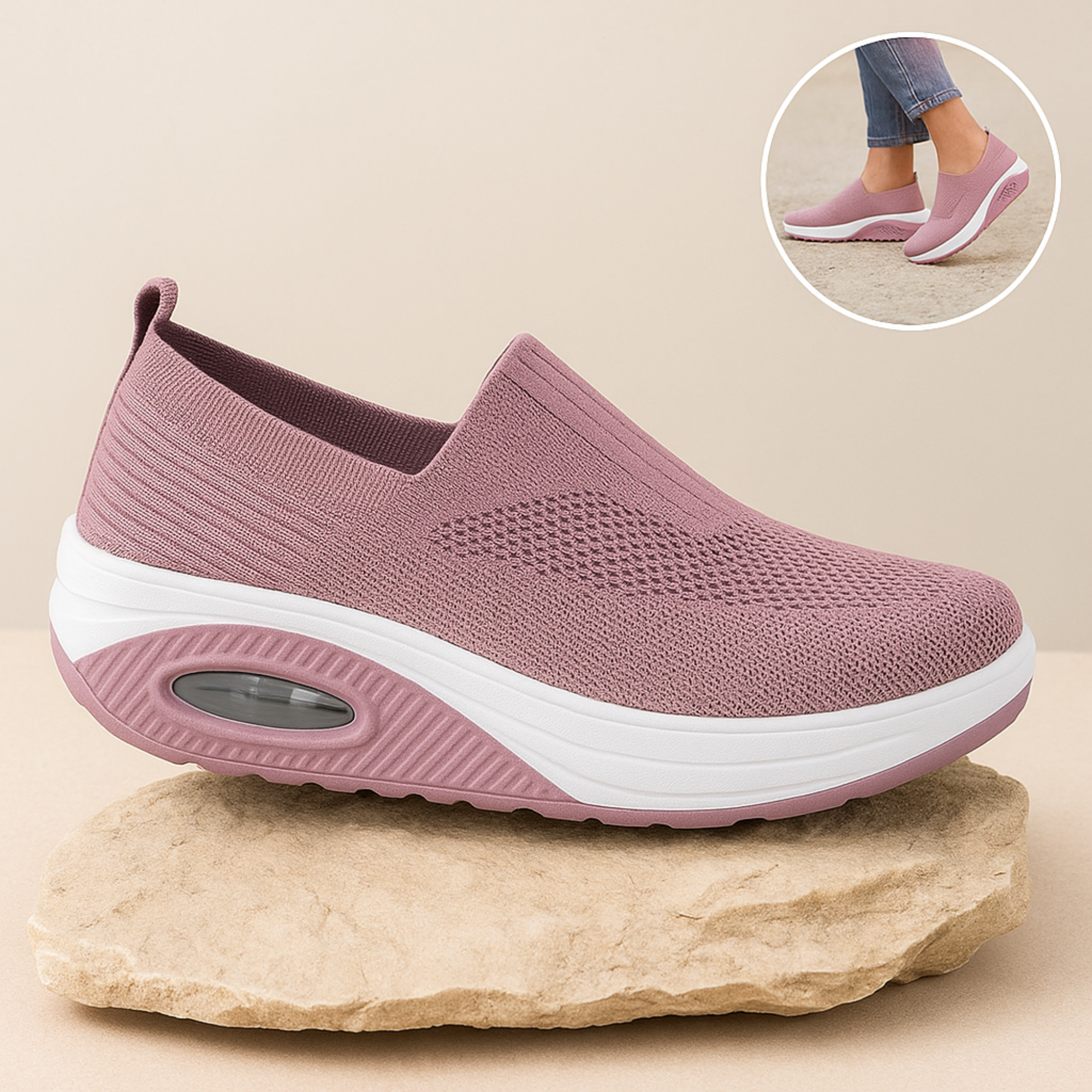 OrthoFit – Fußschmerz Schuhe | Dämpfung rutschfest atmungsaktiv | Alltag Damen