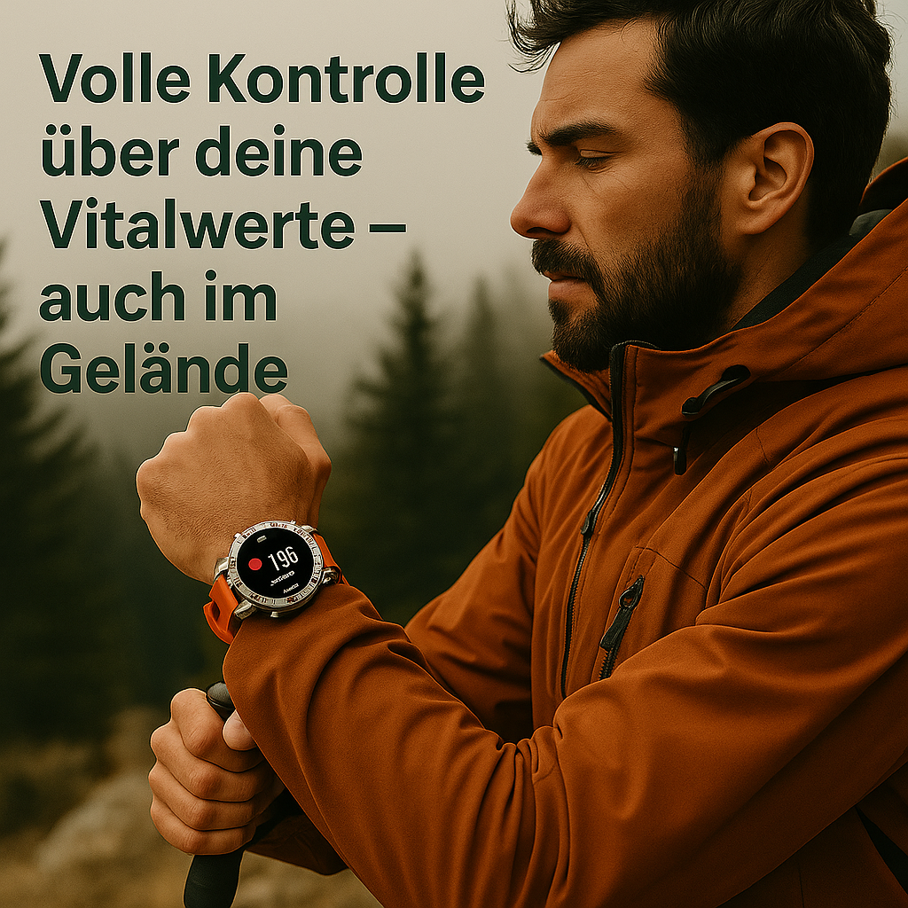 Kronex Pro – Militärische Gesundheitsuhr für Herren | Blutdruck & Herzfrequenz Robust & Wasserdicht | Outdoor Fitness & Alltag