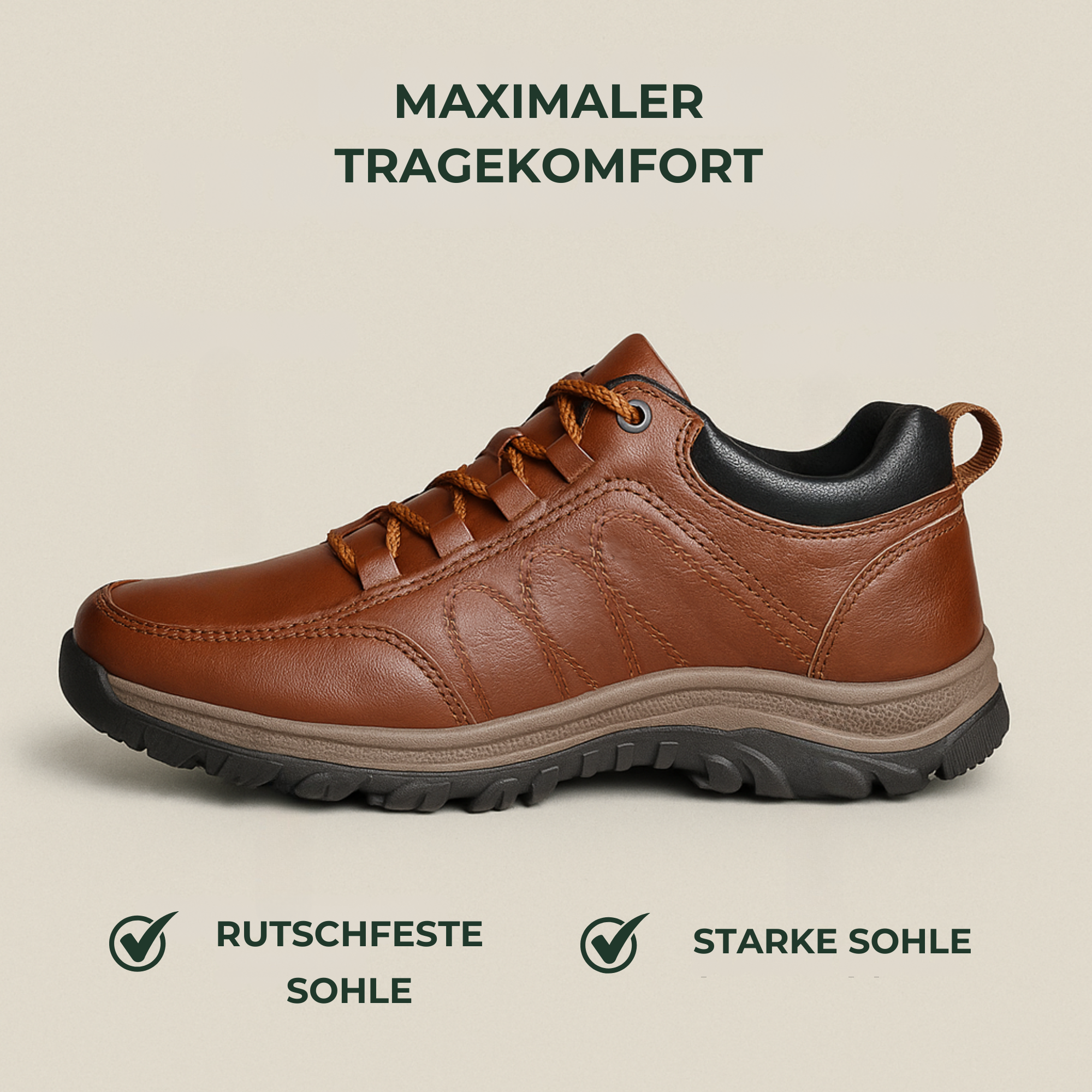 OrthoBalance – Orthopädischer Herrenschuh gegen Fußschmerzen | Ergonomisches Design mit rutschfester Sohle | Alltag & Beruf.