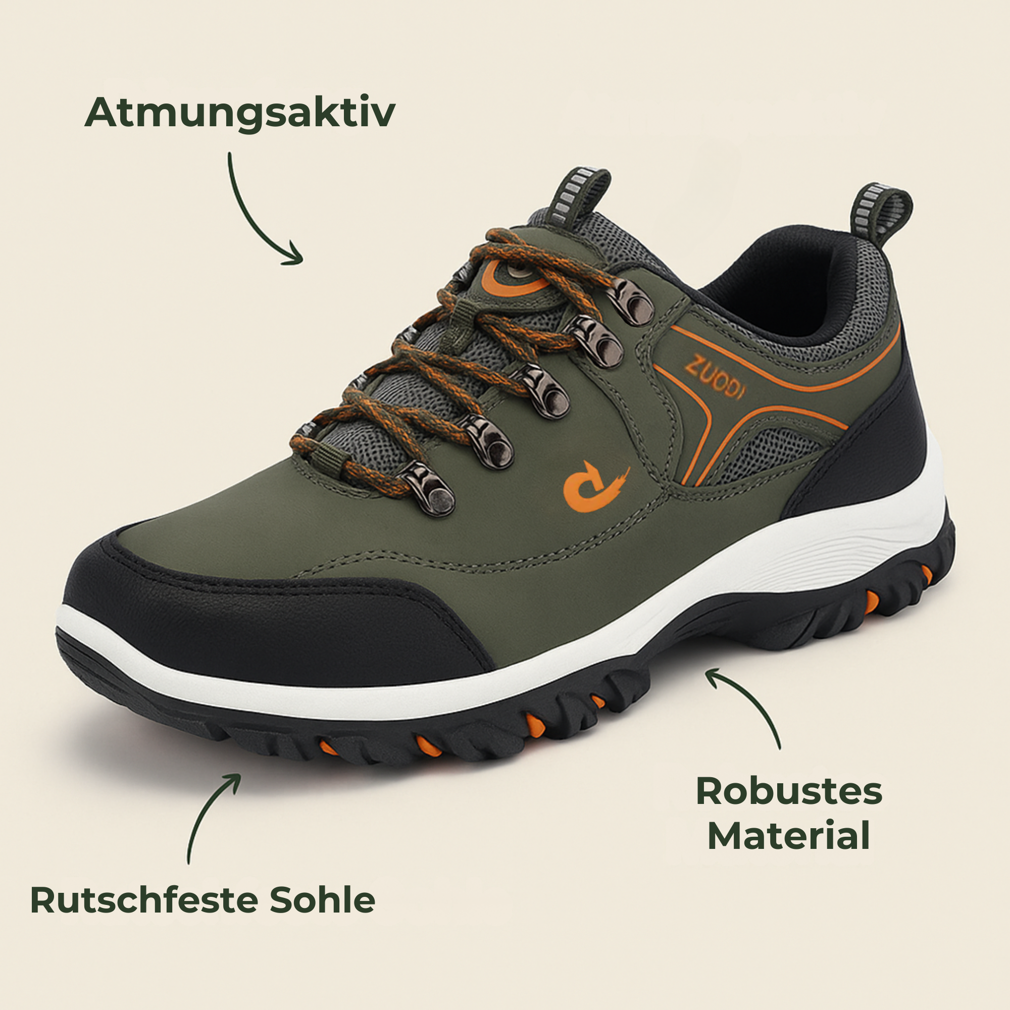 OrthoMove – Schmerzlindernder Wanderschuh | orthopädisch, stoßdämpfend & rutschfest | Unisex für Wandern & Alltag