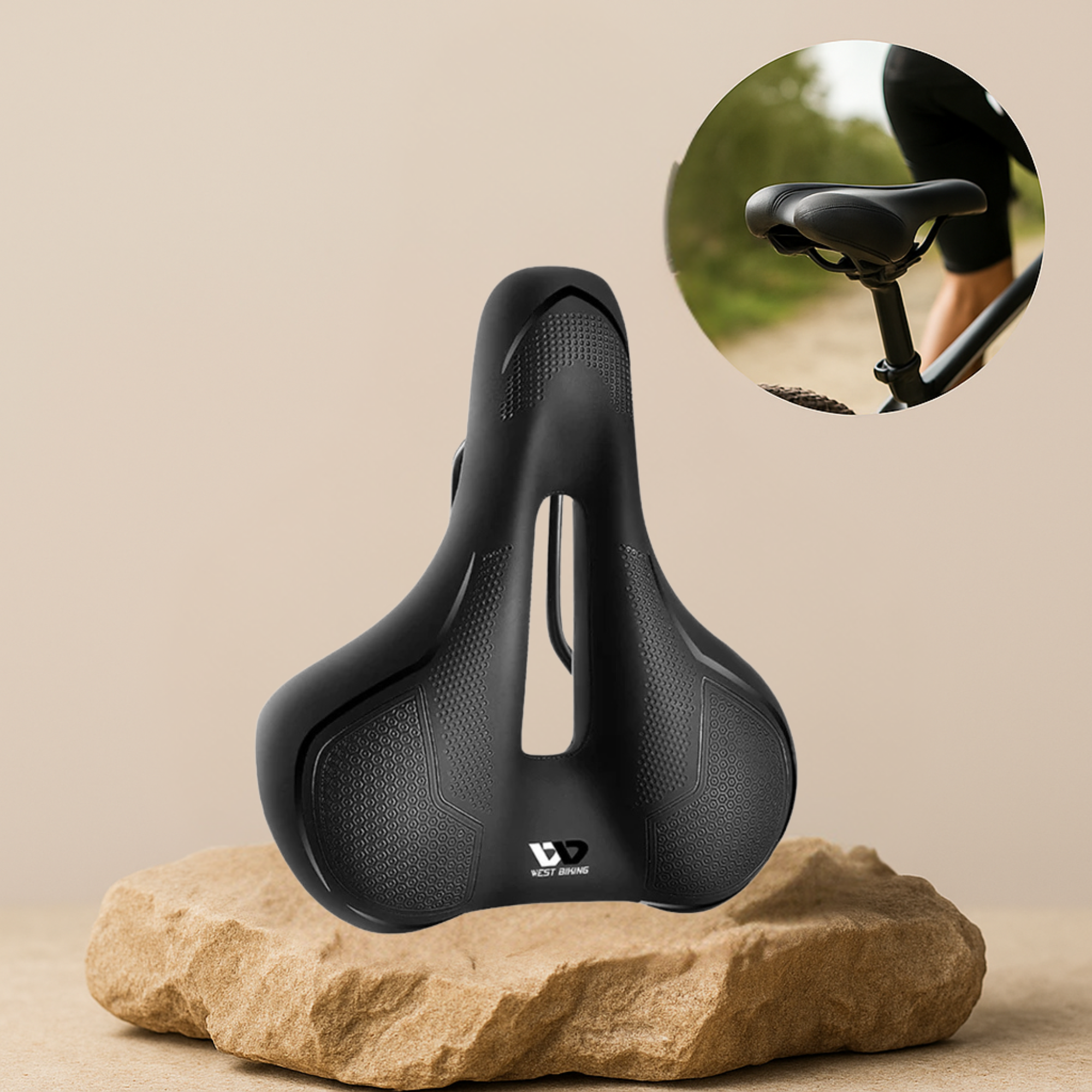 ErgoTrek – Fahrradsattel gegen Schmerzen | Ergonomisch & Stoßdämpfend | Rutschfestes Design für Damen & Herren bei langen Fahrten