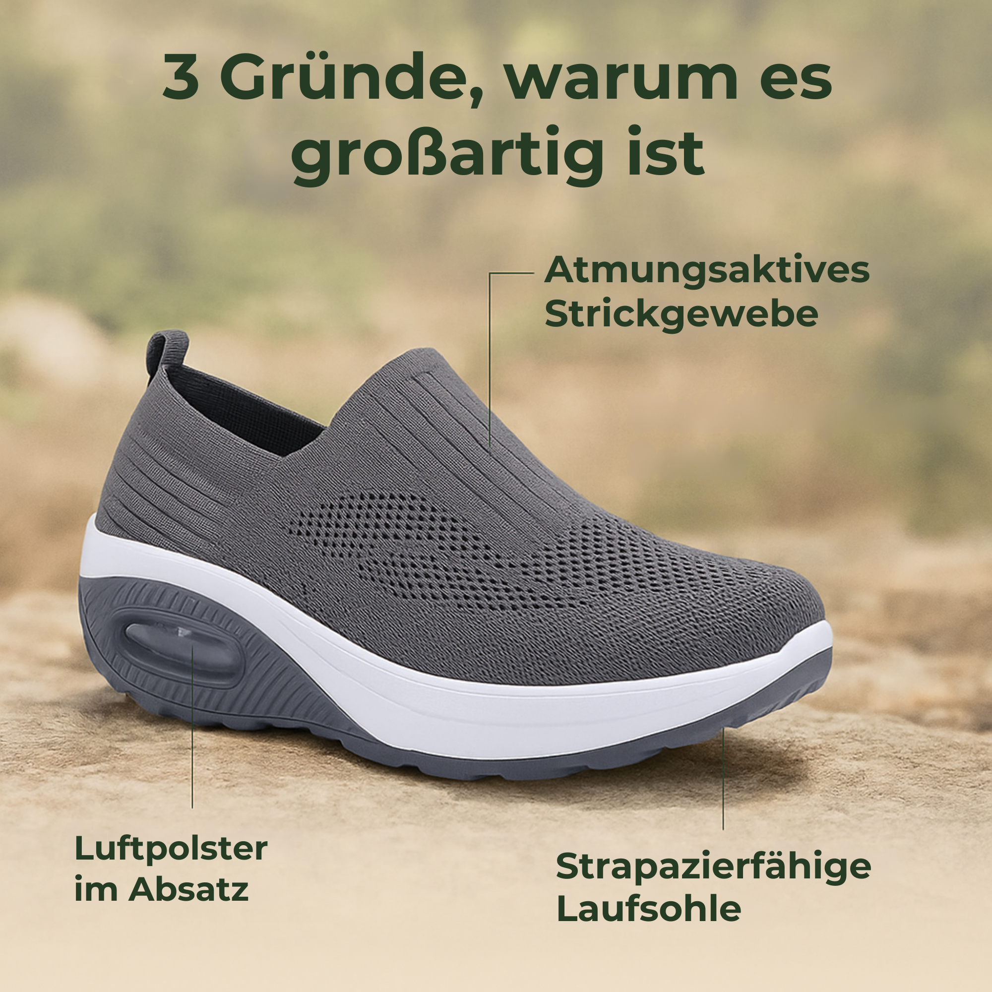 OrthoFit – Fußschmerz Schuhe | Dämpfung rutschfest atmungsaktiv | Alltag Damen