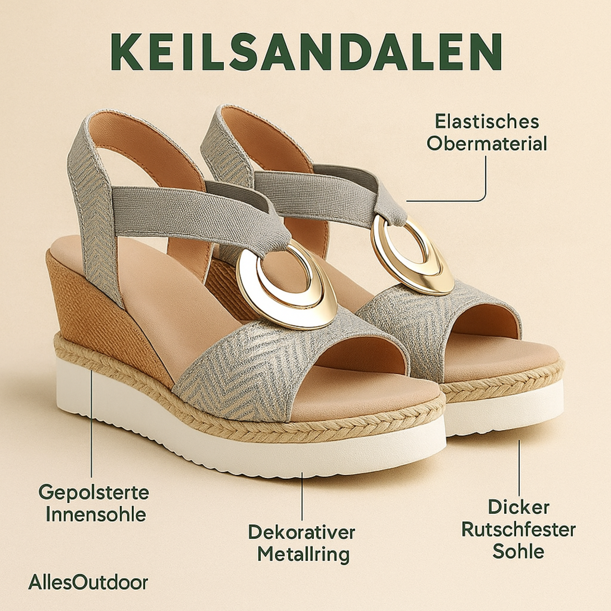 Levoria – Orthopädische Damen-Sandalen | Schmerzlindernd & Rutschfest mit Keilabsatz | Für Alltag, Arbeit & empfindliche Füße
