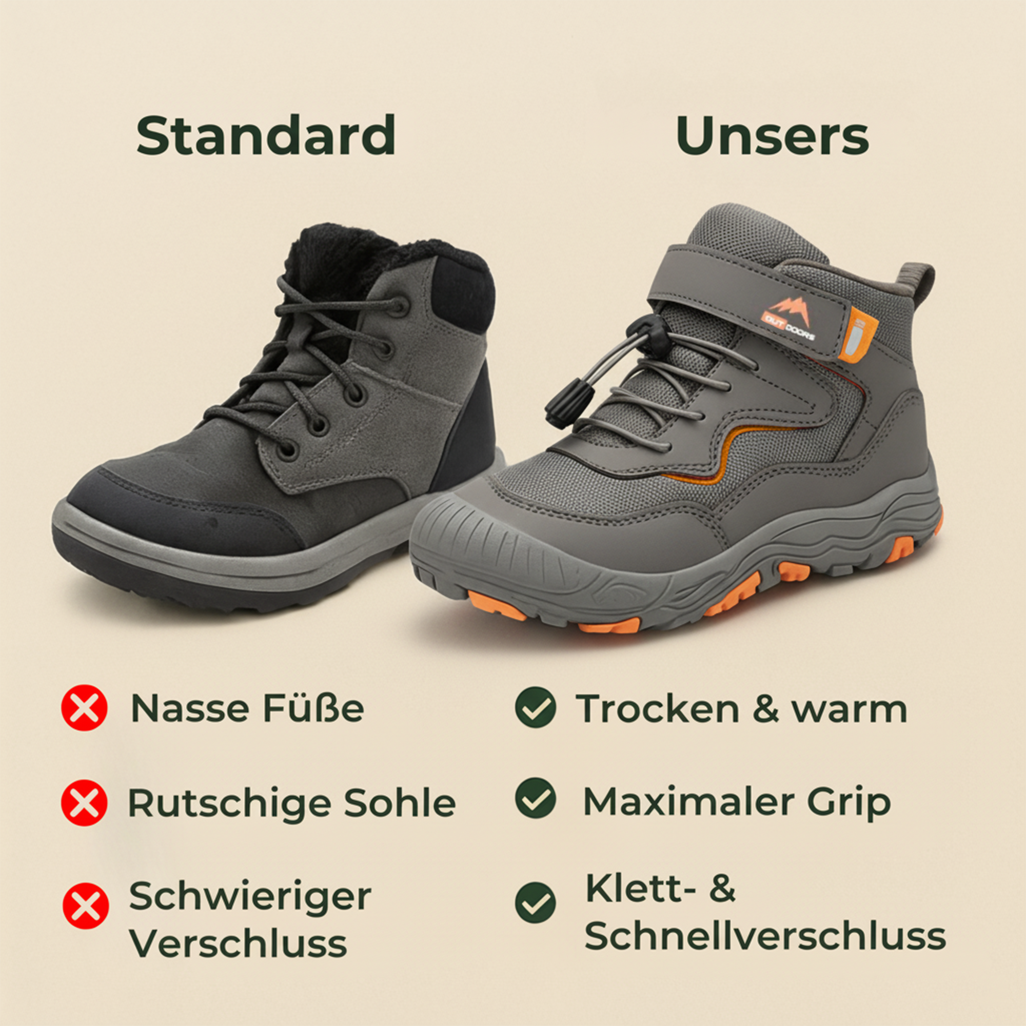 KinderFlex – wasserfeste Kinder Barfußschuhe | ultra weiches Innenfutter rutschfest | im Winter für aktive Kinder