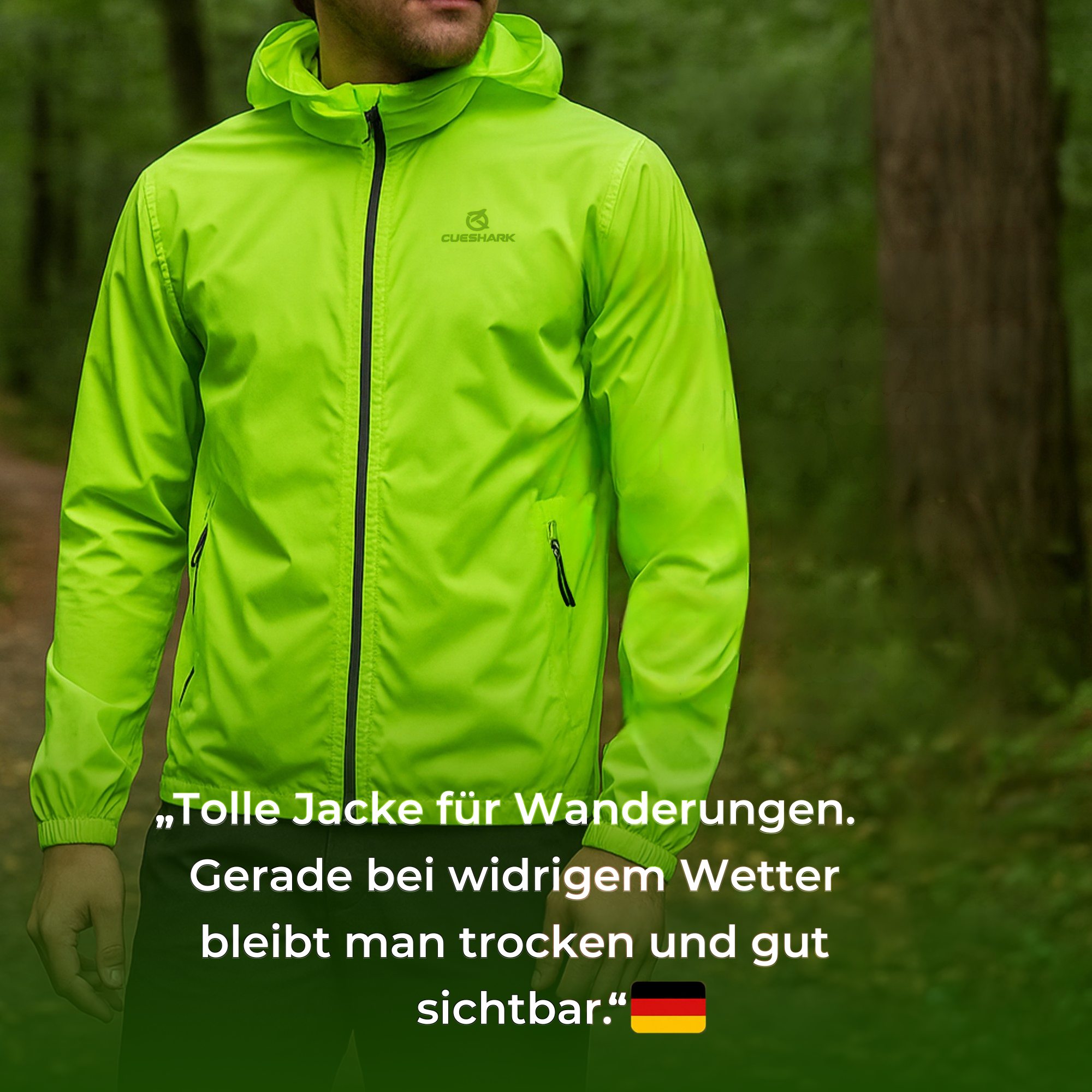 AquaShield – Regenjacke wasserdicht | atmungsaktiv mit abnehmbaren Ärmeln | Outdoor & Fahrrad