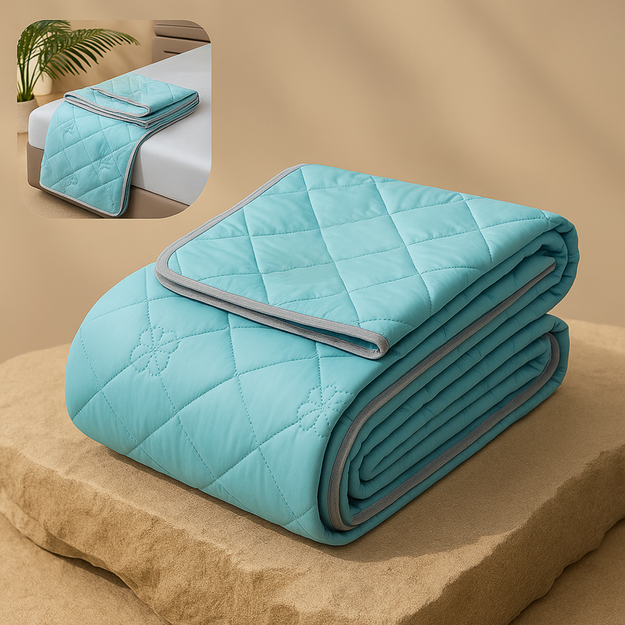 CoolNest – Kühldecke für den Sommer | 100x150 | 5 °C kühler & atmungsaktiv | Gegen Schwitzen beim Schlafen.