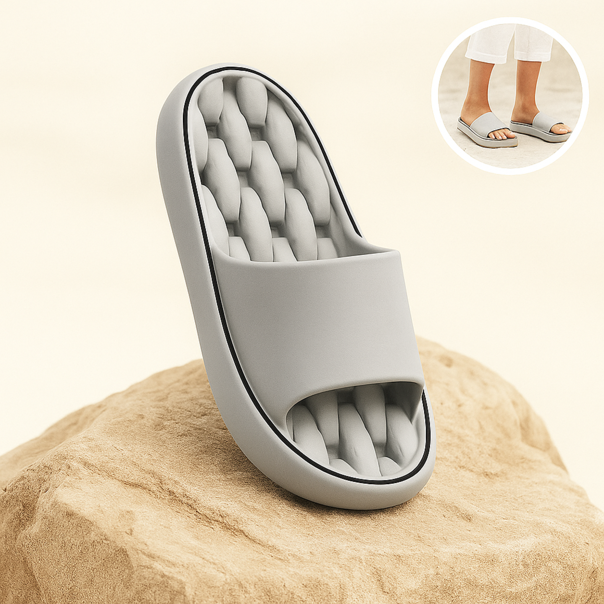 Trittfrei – orthopädische Hausschuhe | rutschfeste EVA-Dämpfung 4,5 cm – gegen Fußschmerzen & Plantarfasziitis