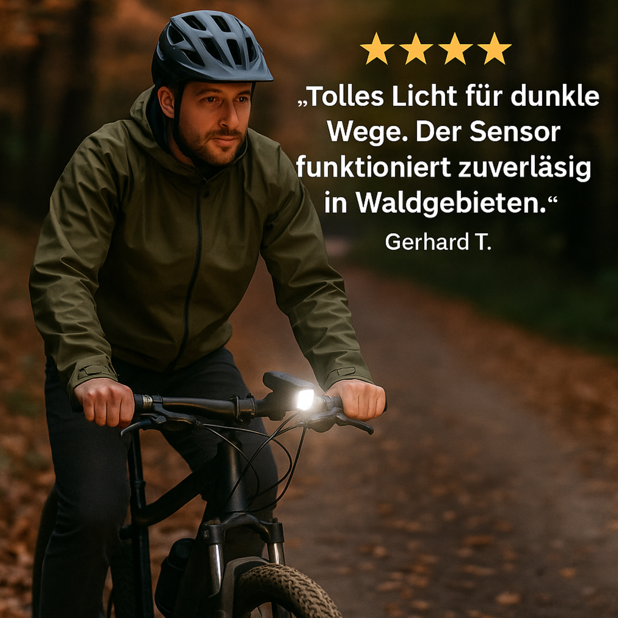 LumenPro – Fahrradlicht Frontlicht | 250 Lumen automatische Helligkeitsregelung IPX4 | Pendler & Alltag