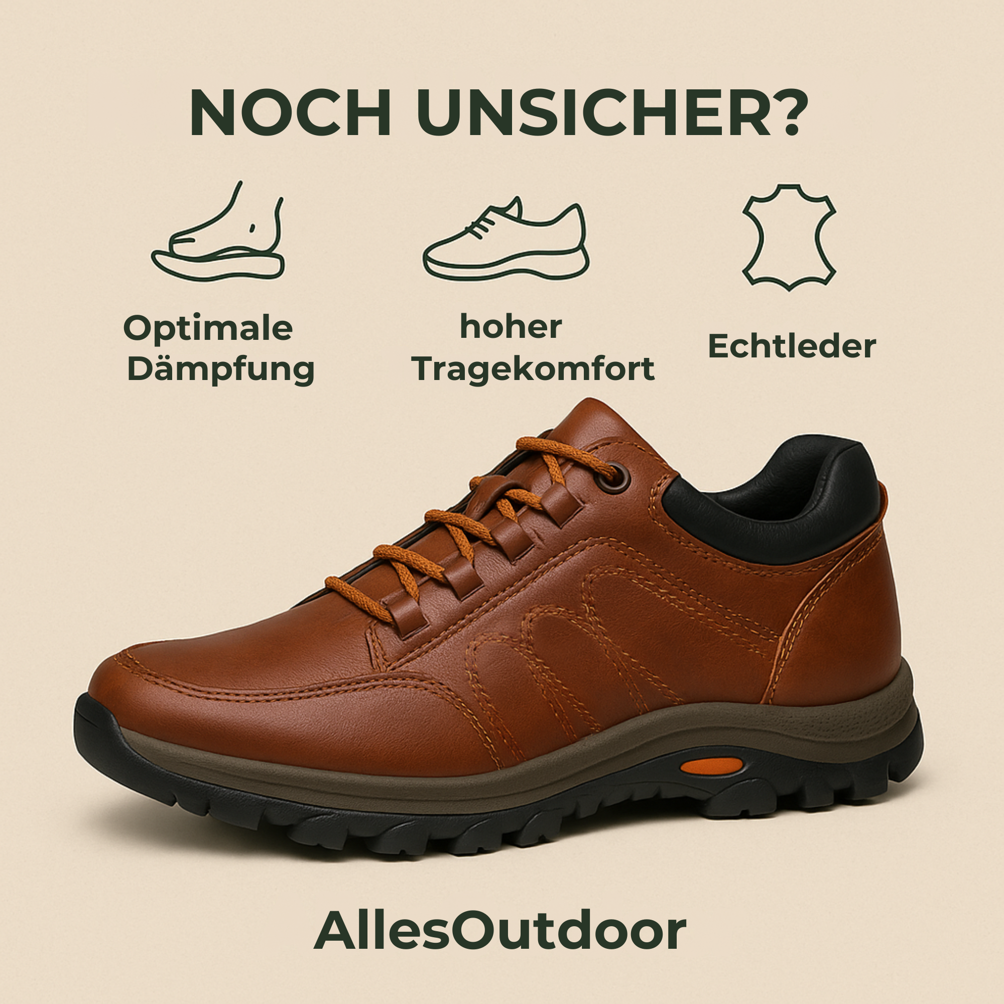 OrthoBalance – Orthopädischer Herrenschuh gegen Fußschmerzen | Ergonomisches Design mit rutschfester Sohle | Alltag & Beruf.