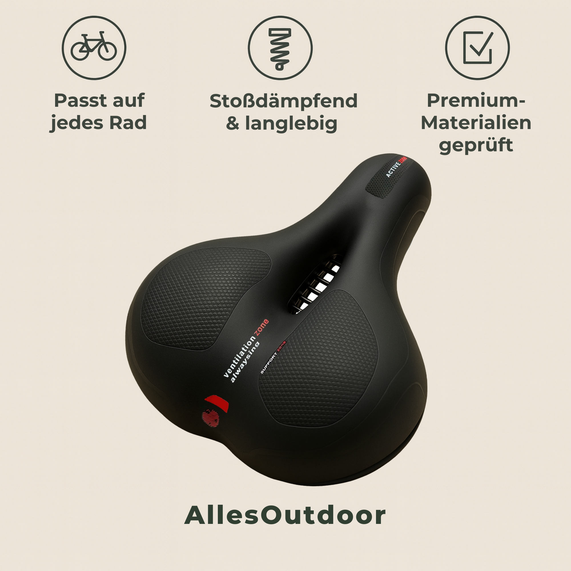 ComfyRide – schmerzfreier Fahrradsattel | Dämpfung & atmungsaktiv | Alltag & lange Touren