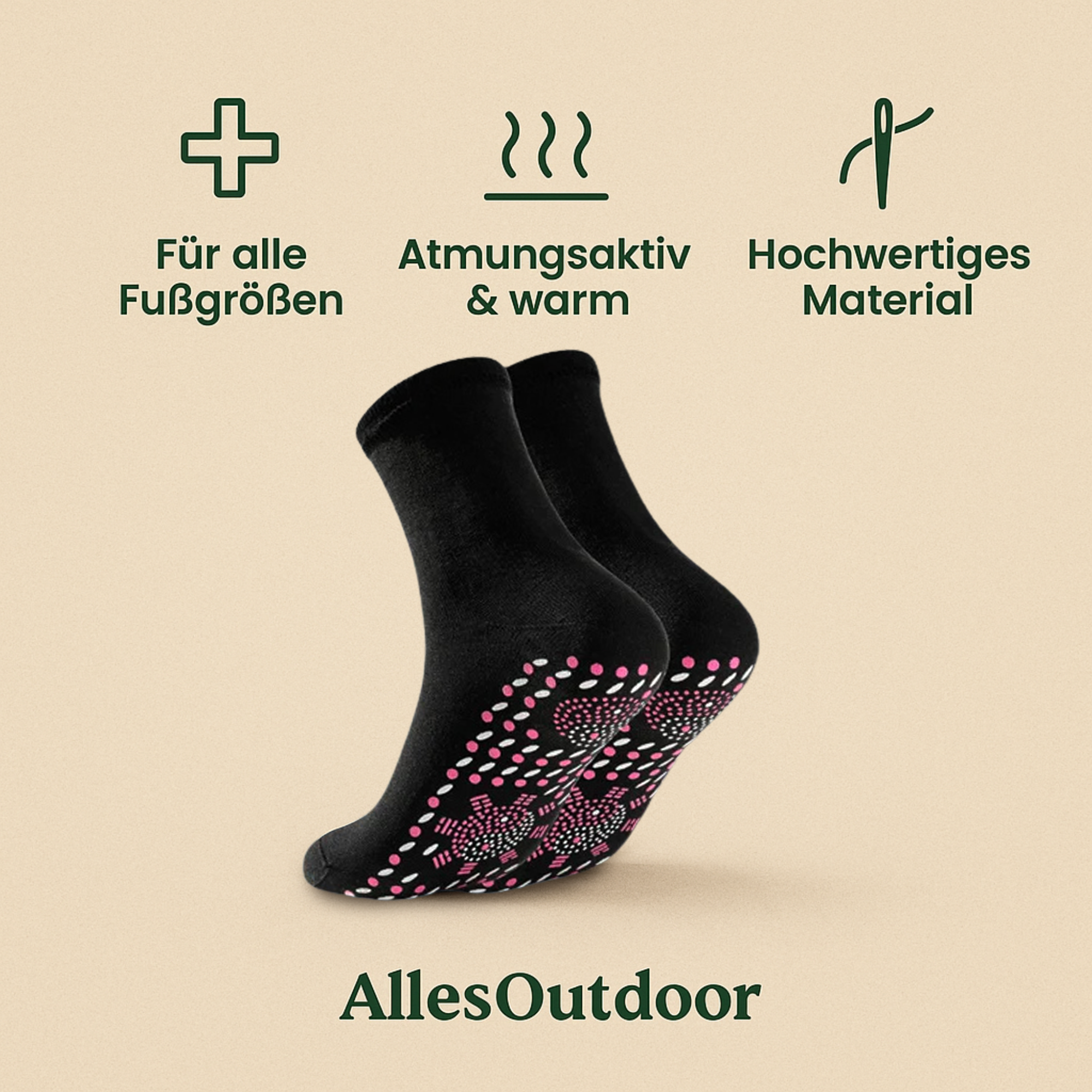 WarmNest – Thermosocken für Damen gegen kalte Füße | Selbstheizend & rutschfest | Für Winter, Zuhause, Schlaf & entspannte Abende
