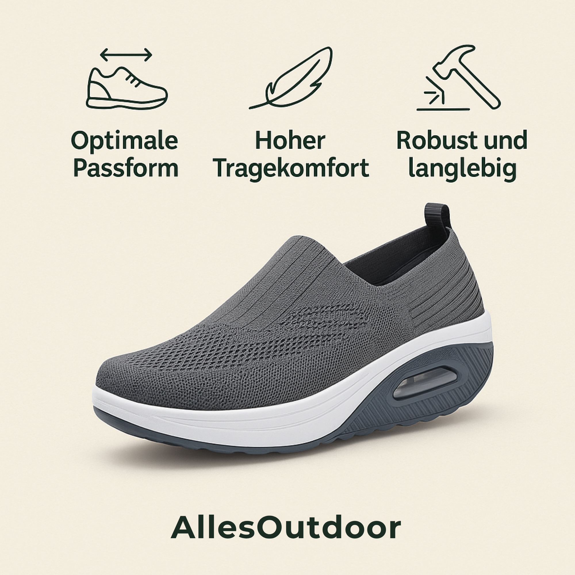 OrthoFit – Fußschmerz Schuhe | Dämpfung rutschfest atmungsaktiv | Alltag Damen