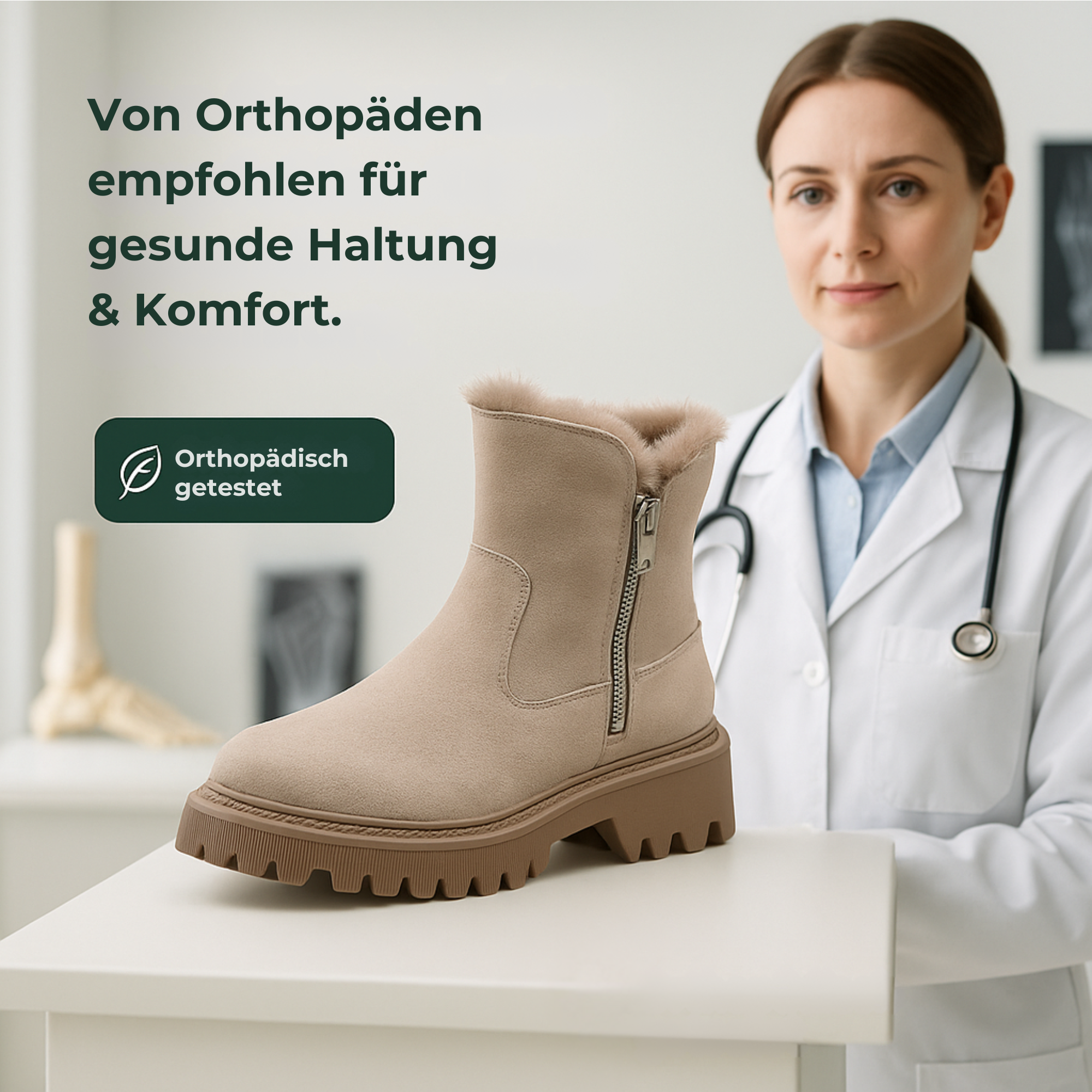 OrthoSafe – Orthopädische Winterstiefel | rutschfest & stoßdämpfend, atmungsaktiv & wasserdicht | lindert Fußschmerzen im Alltag