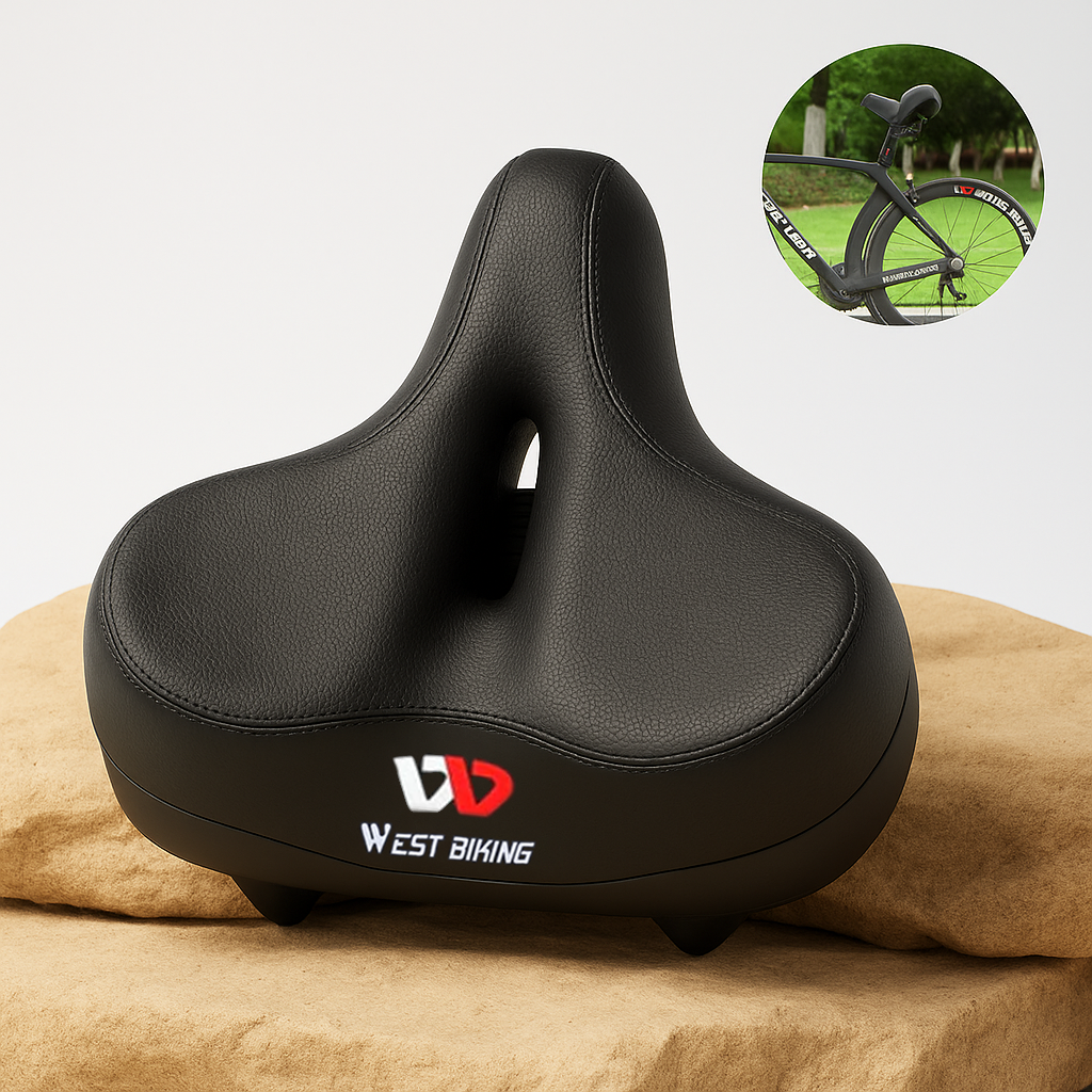 SitzMeister – Schmerzfreier Fahrradsattel Herren & Damen | Gepolstert & stoßdämpfend | Für Citybike & Heimtrainer