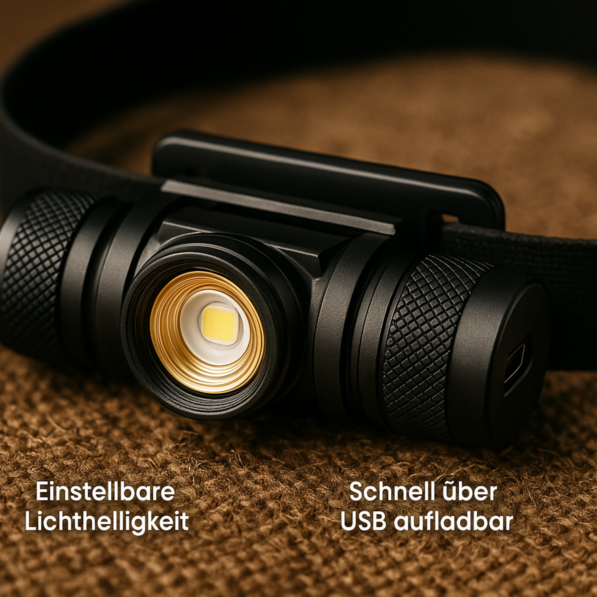 TaskBeam – LED Stirnlampe 1000 Lumen | USB aufladbar & wasserdicht | Für Outdoor, Arbeit & Notfälle