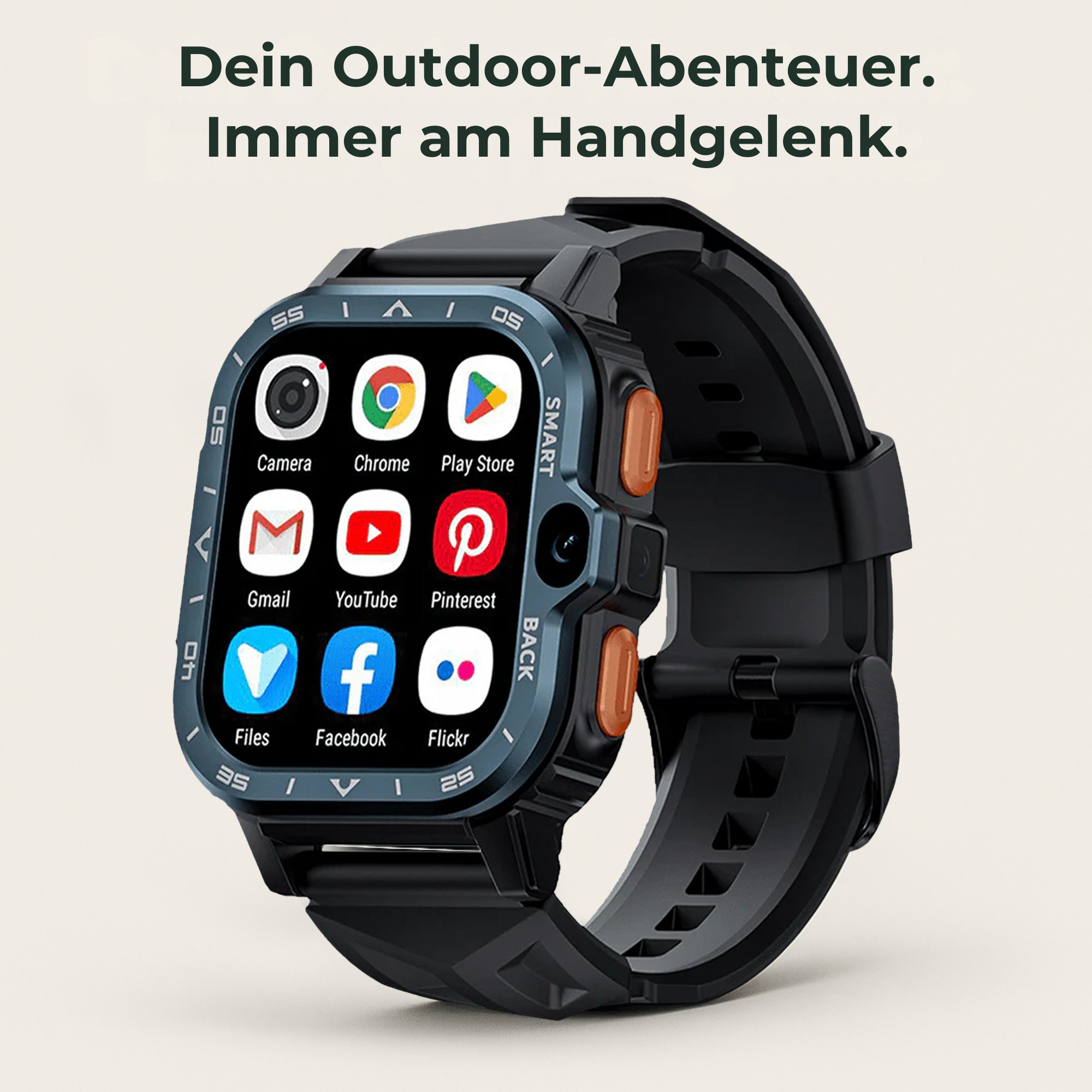 Vextro – SIM Smartwatch | Anruf & Video IP68 stoßfest | Outdoor Arbeit Herren