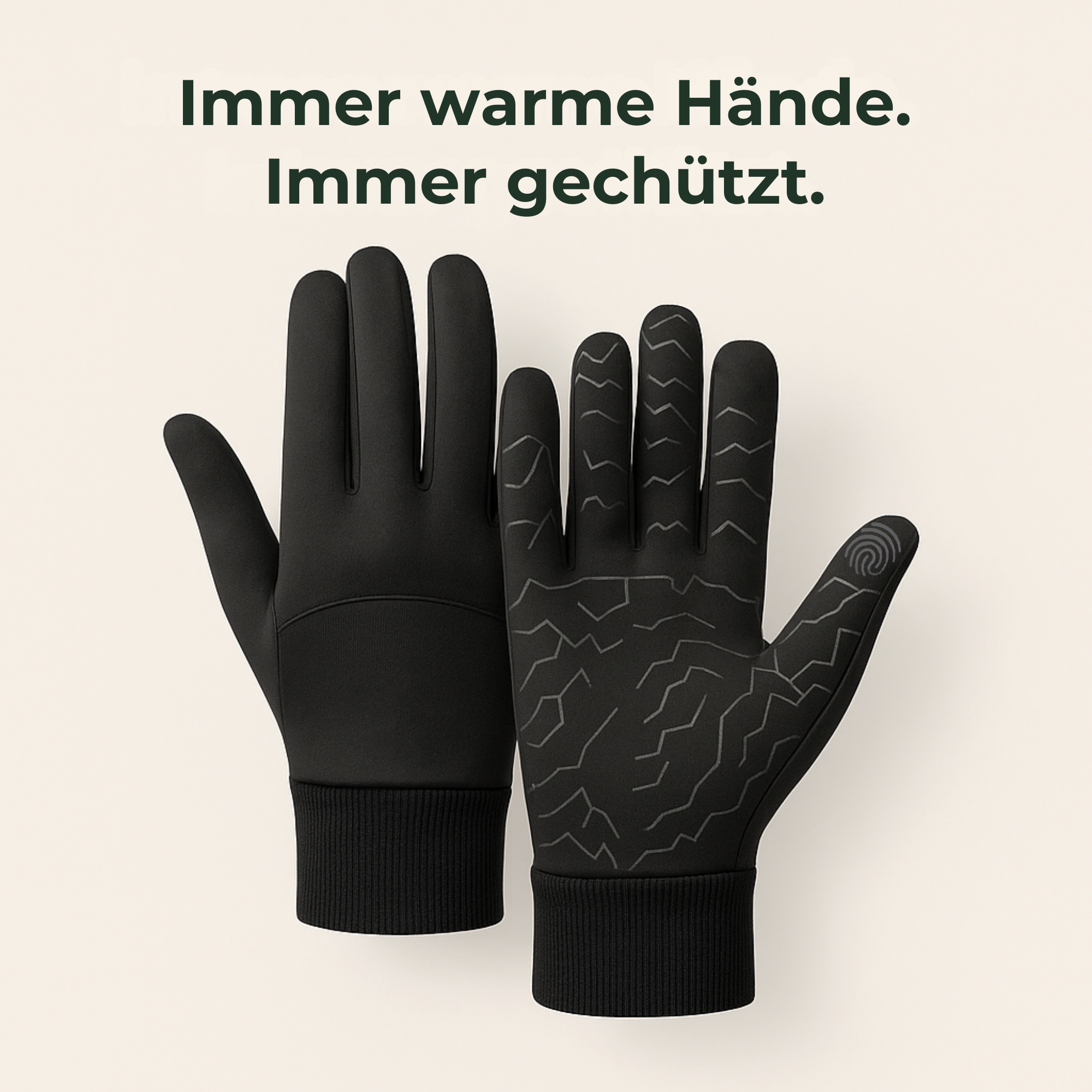 HeatGrip – Thermohandschuhe Fahrrad | Touchscreen Funktion rutschfest | für Radfahrer bei Kälte