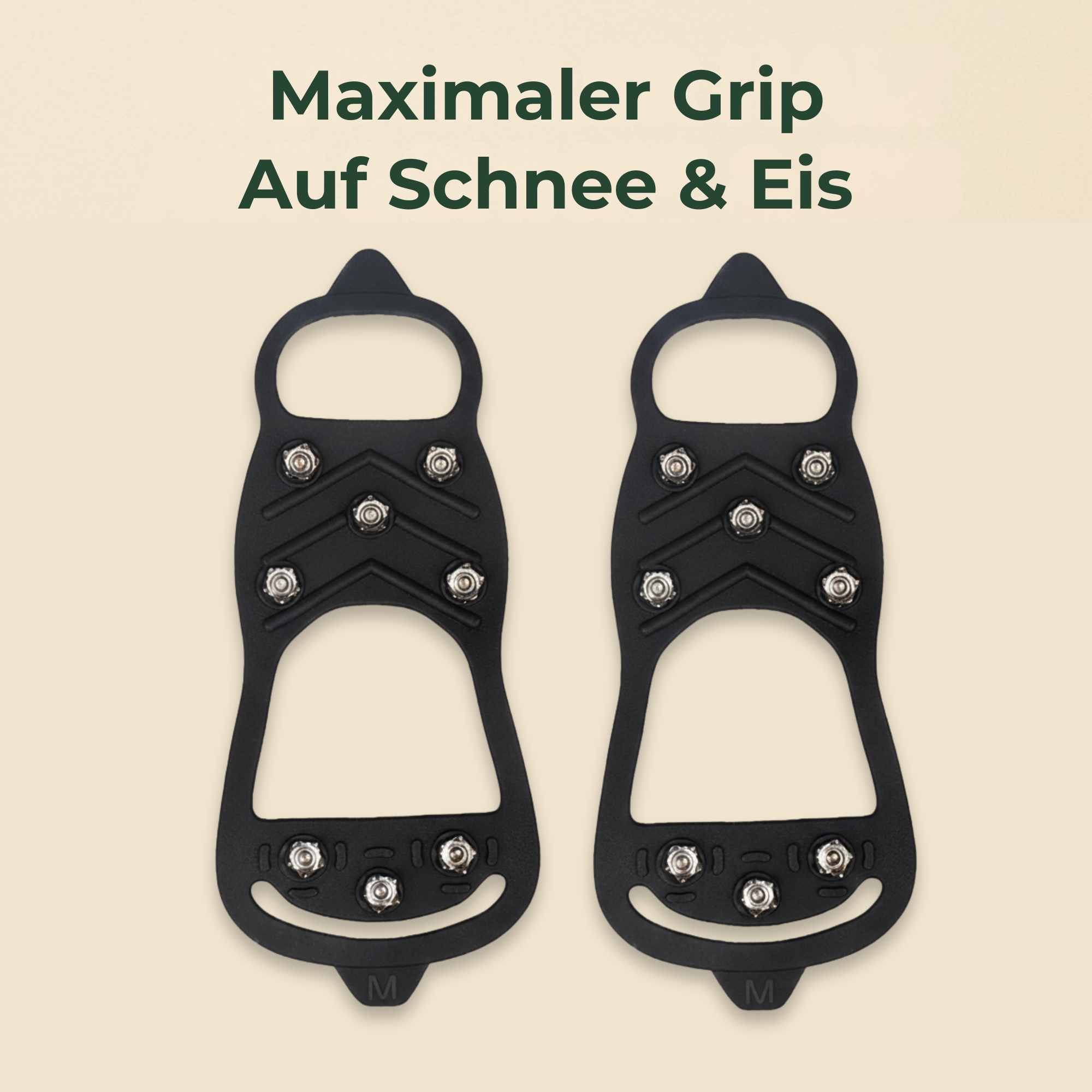 GlideGrip – Schuhspikes Antirutsch | 8 Edelstahl-Stollen rostfrei | Sicherer Halt auf Eis & Schnee für Alltag & Outdoor
