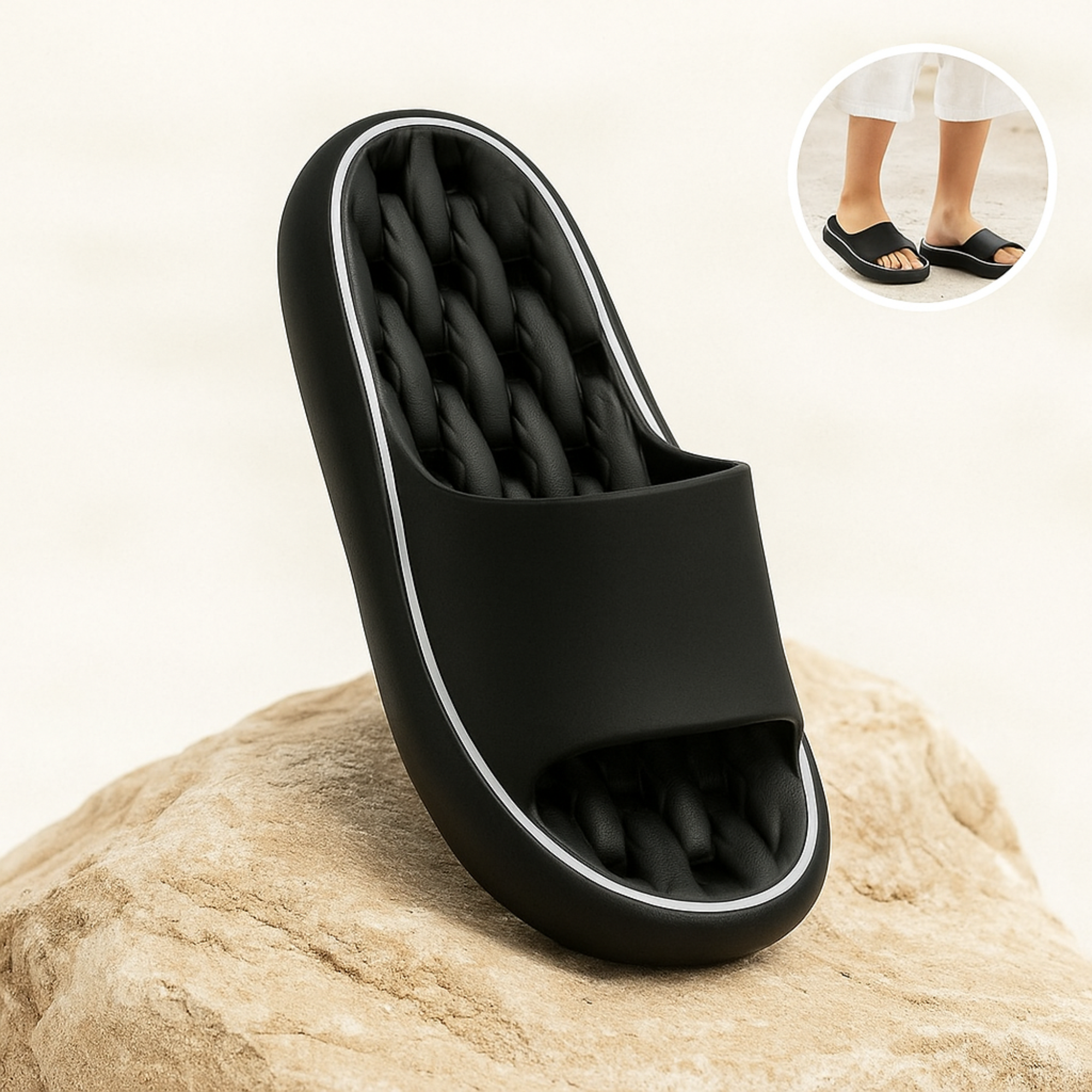 Trittfrei – orthopädische Hausschuhe | rutschfeste EVA-Dämpfung 4,5 cm – gegen Fußschmerzen & Plantarfasziitis
