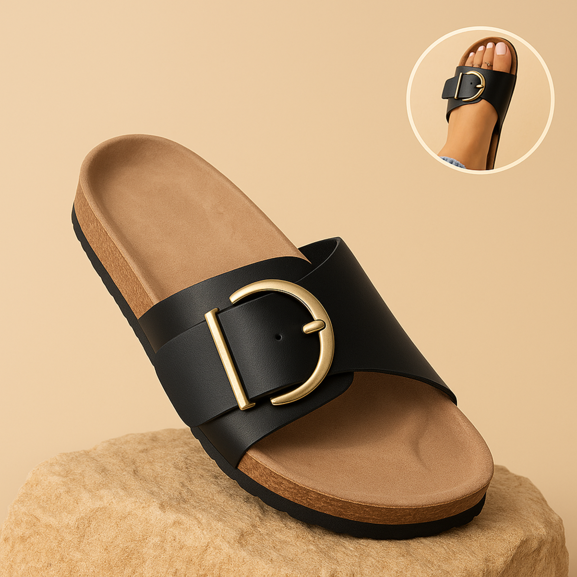 ComfoLyn – Orthopädische Damen-Sandalen | Schmerzlindernd bei Fersensporn & Plantarfasziitis | Rutschfest & Atmungsaktiv.