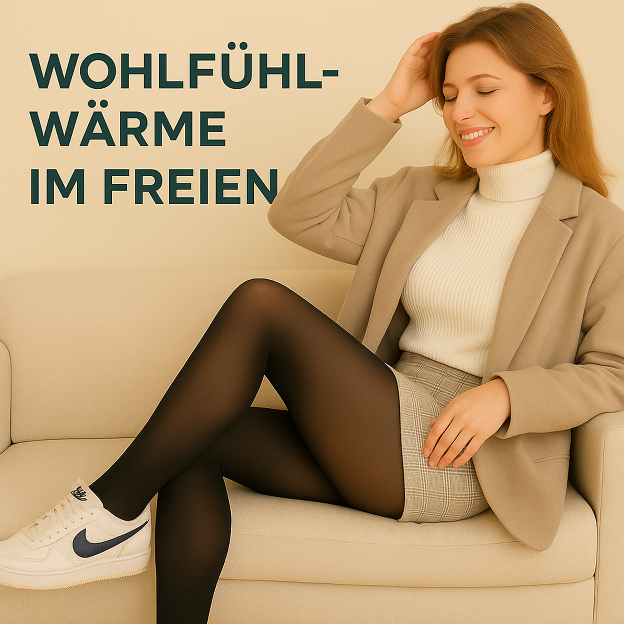 WarmBein – Thermo Strumpfhose | Fleece‑gefüttert 220 g atmungsaktiv | Damen warm unter Kleid & Rock
