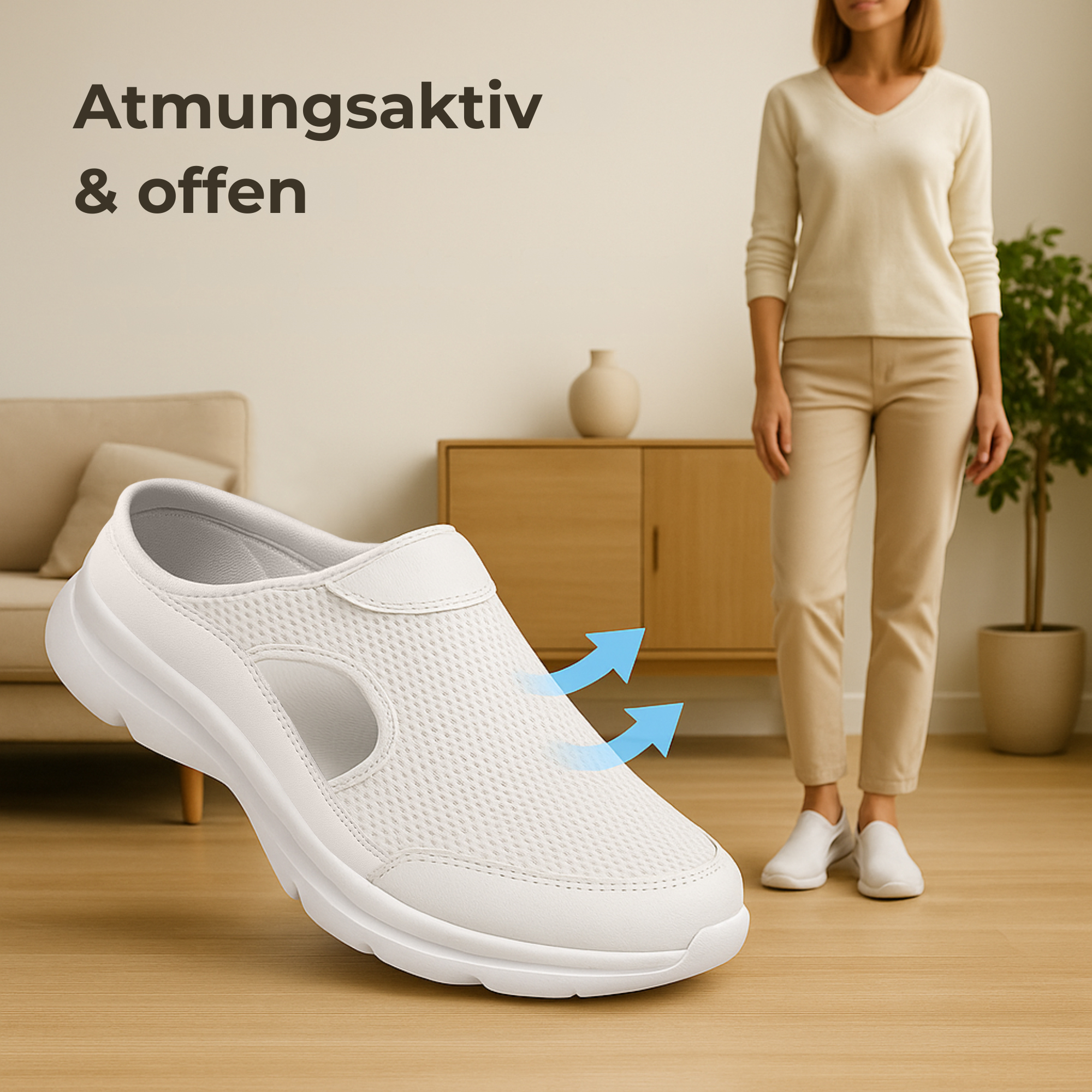 EasWalk – Arbeitsschuhe Plantarfasziitis | rutschfest atmungsaktiv | für Pflege & Stehberufe.