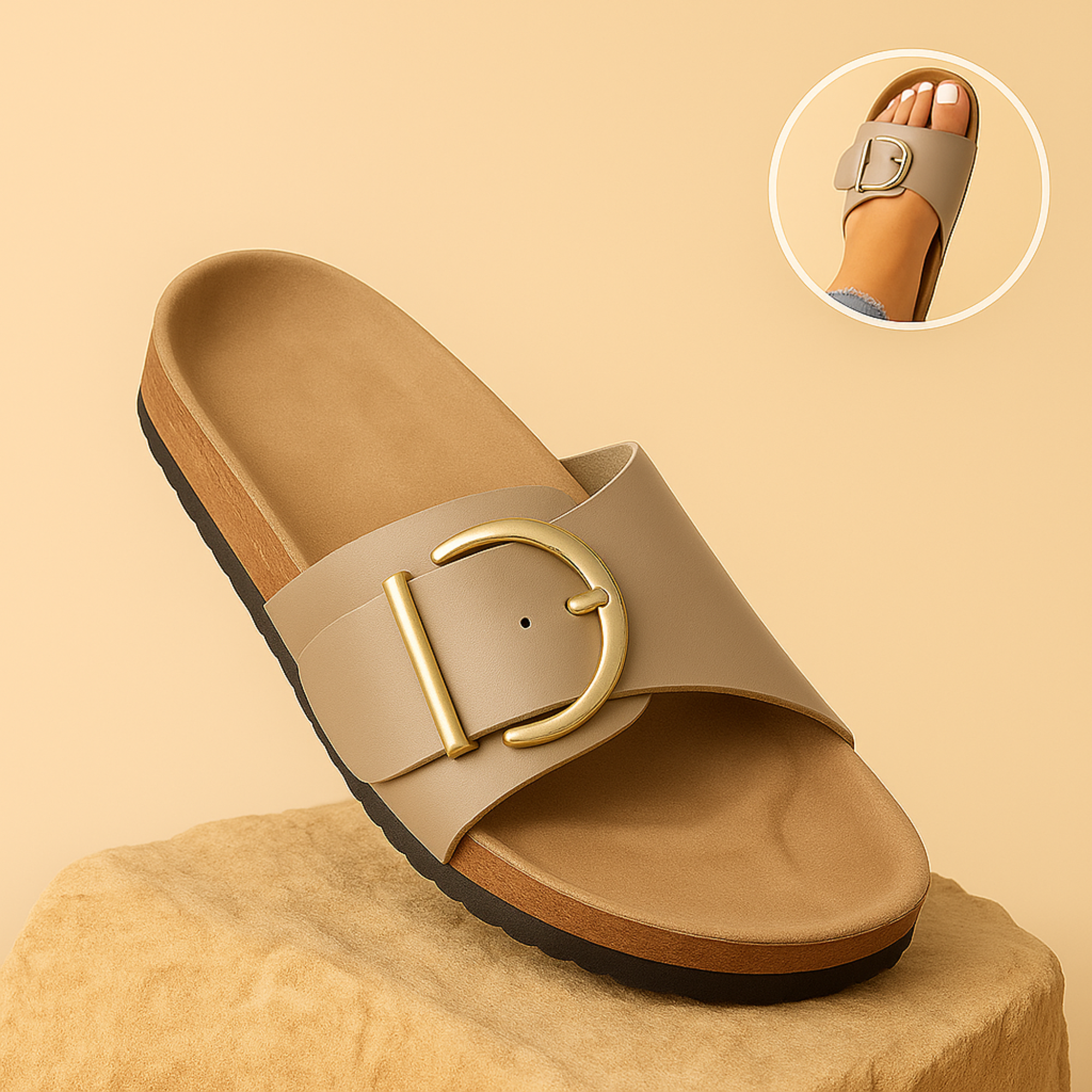ComfoLyn – Orthopädische Damen-Sandalen | Schmerzlindernd bei Fersensporn & Plantarfasziitis | Rutschfest & Atmungsaktiv.