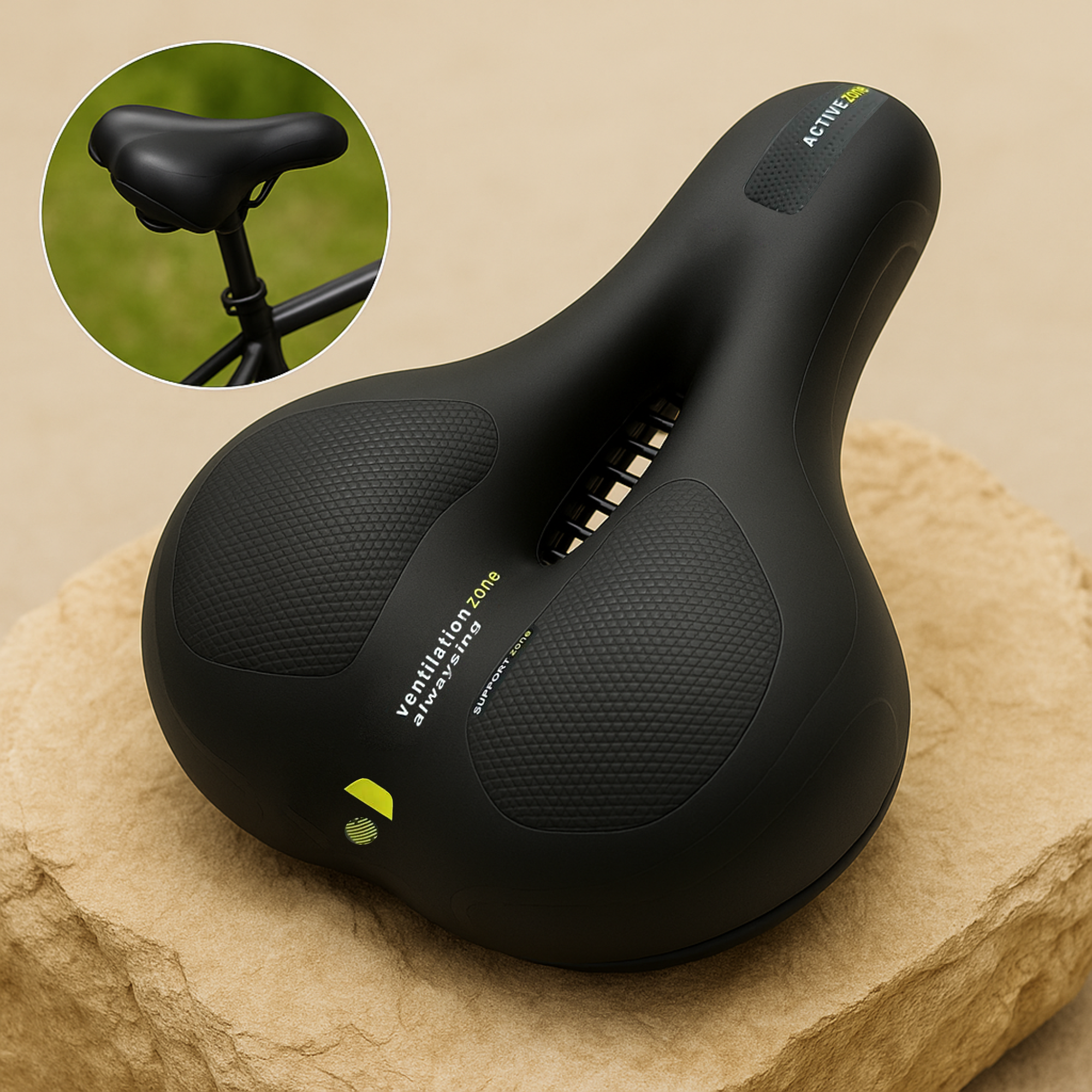 ComfyRide – schmerzfreier Fahrradsattel | Dämpfung & atmungsaktiv | Alltag & lange Touren