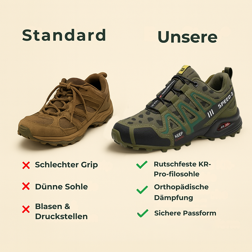 ErgoStep – orthopädische Wanderschuhe | rutschfest & stoßdämpfend | Fußkomfort für Wanderer & Geher
