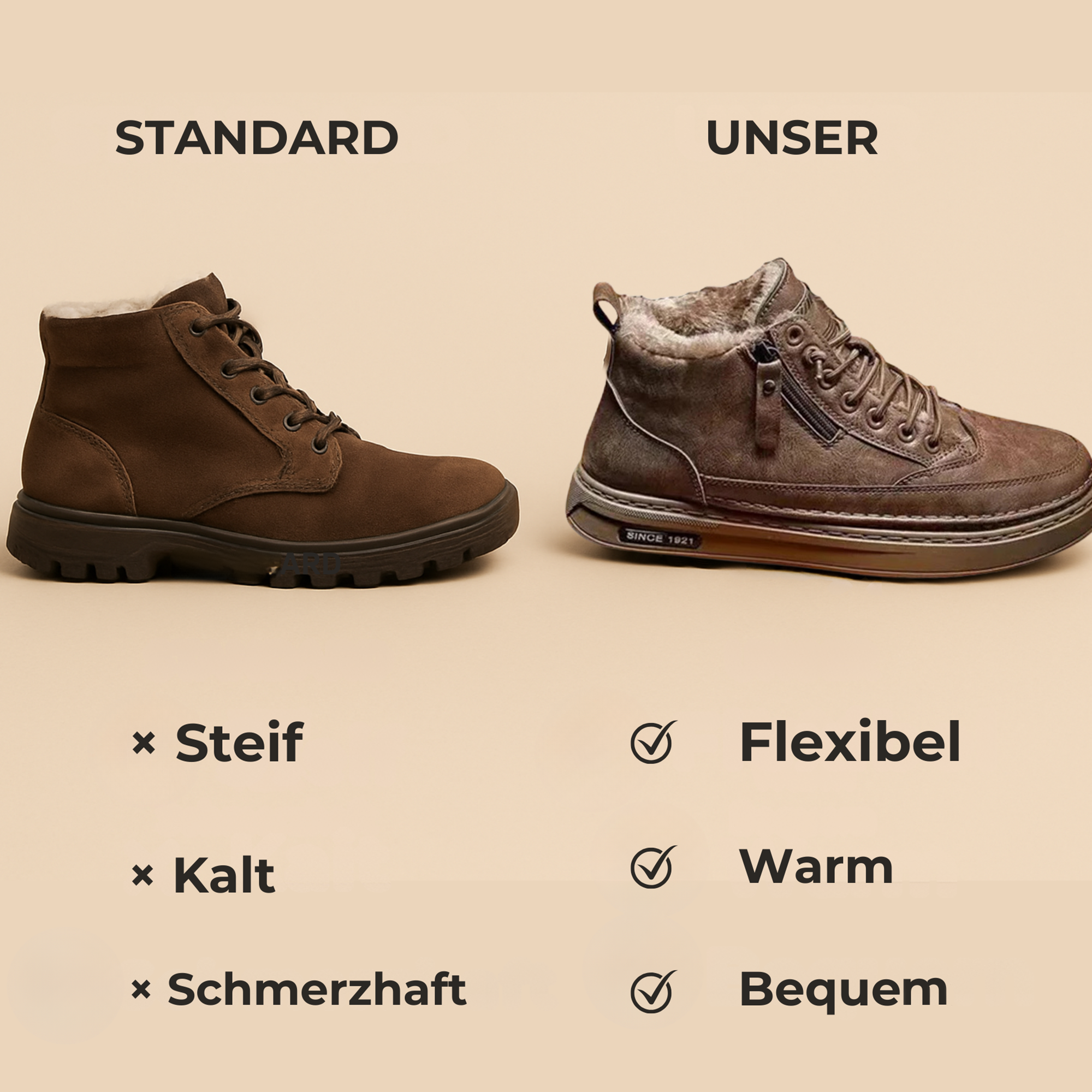 AlpinTrek – Thermo Komfortschuh | schmerzlindernd rutschfest atmungsaktiv – Winter Alltag & Outdoor.