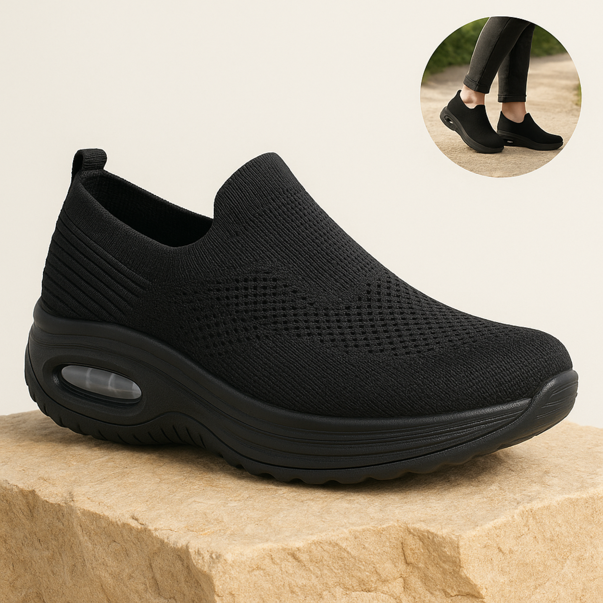 OrthoFit – Fußschmerz Schuhe | Dämpfung rutschfest atmungsaktiv | Alltag Damen