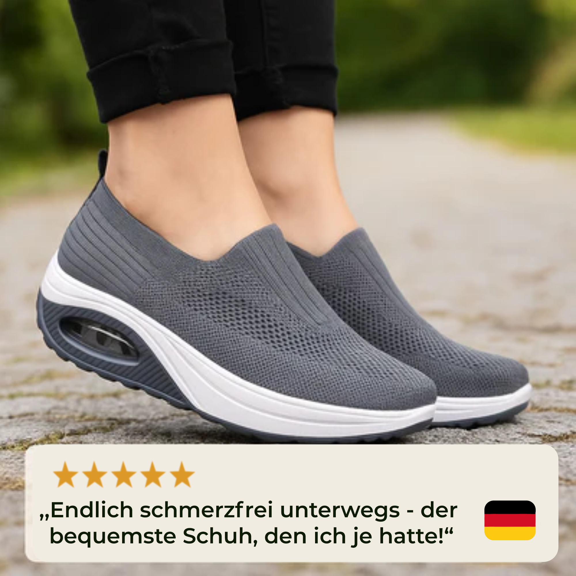 OrthoFit – Fußschmerz Schuhe | Dämpfung rutschfest atmungsaktiv | Alltag Damen
