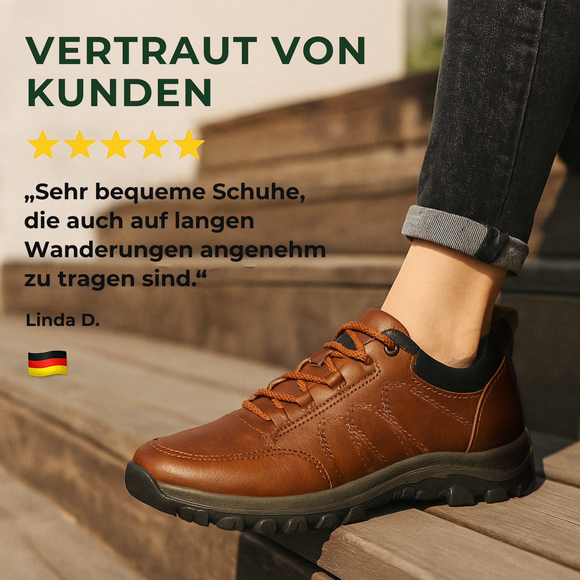 OrthoBalance – Orthopädischer Herrenschuh gegen Fußschmerzen | Ergonomisches Design mit rutschfester Sohle | Alltag & Beruf.