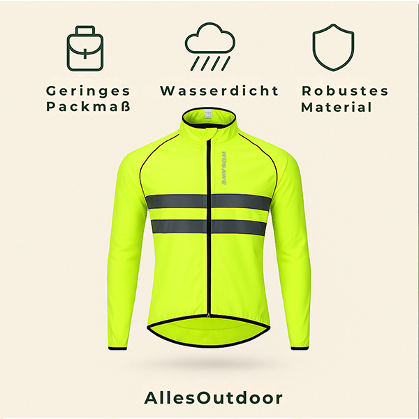AlpenDry – Regenjacke atmungsaktiv | ultraleicht winddicht reflektierend | Wandern & Radfahren.