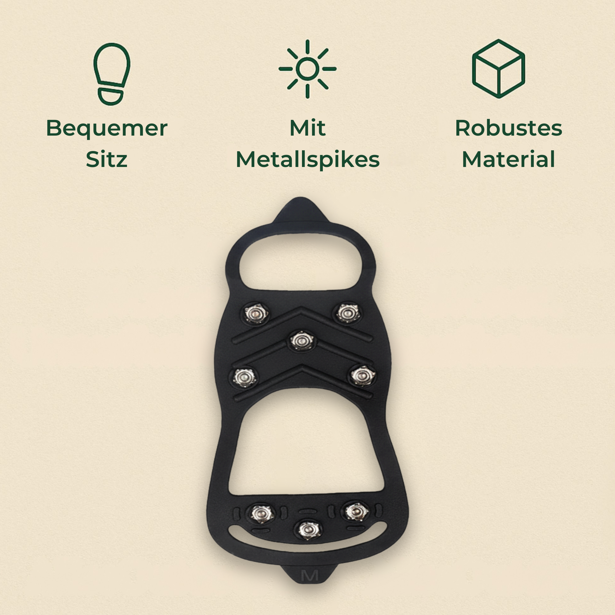 GlideGrip – Schuhspikes Antirutsch | 8 Edelstahl-Stollen rostfrei | Sicherer Halt auf Eis & Schnee für Alltag & Outdoor