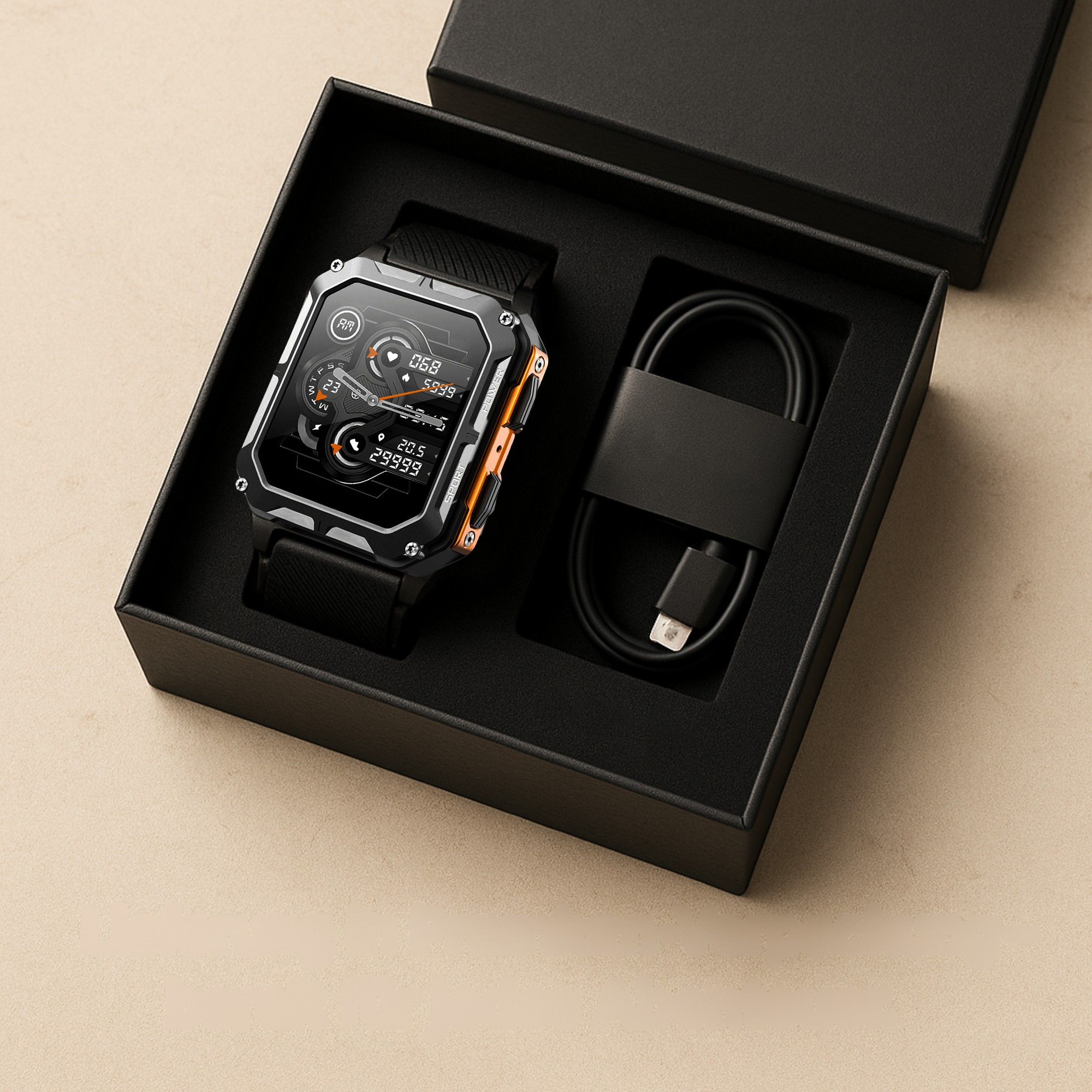 RobuX – Robuste Smartwatch | Stoßfest & IP68 | Langlaufend Akku | Baustelle & Outdoor