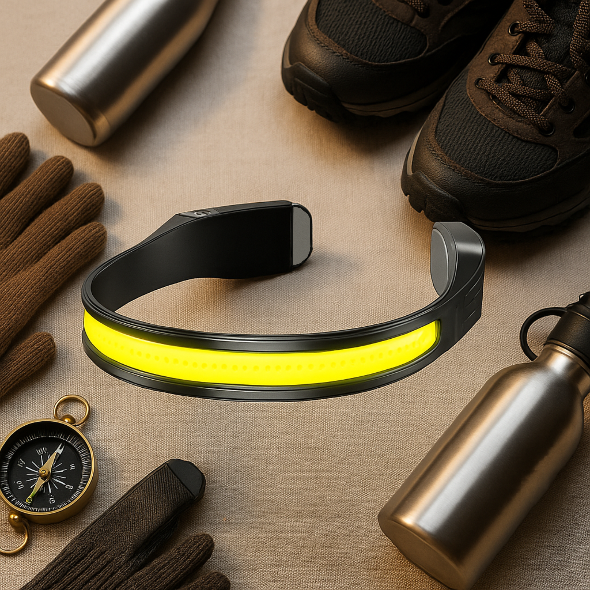 LumiGo – wiederaufladbare Stirnlampe | 230 ° COB-Weitwinkel Wasserdicht | Sicherheit Jogger Wanderer