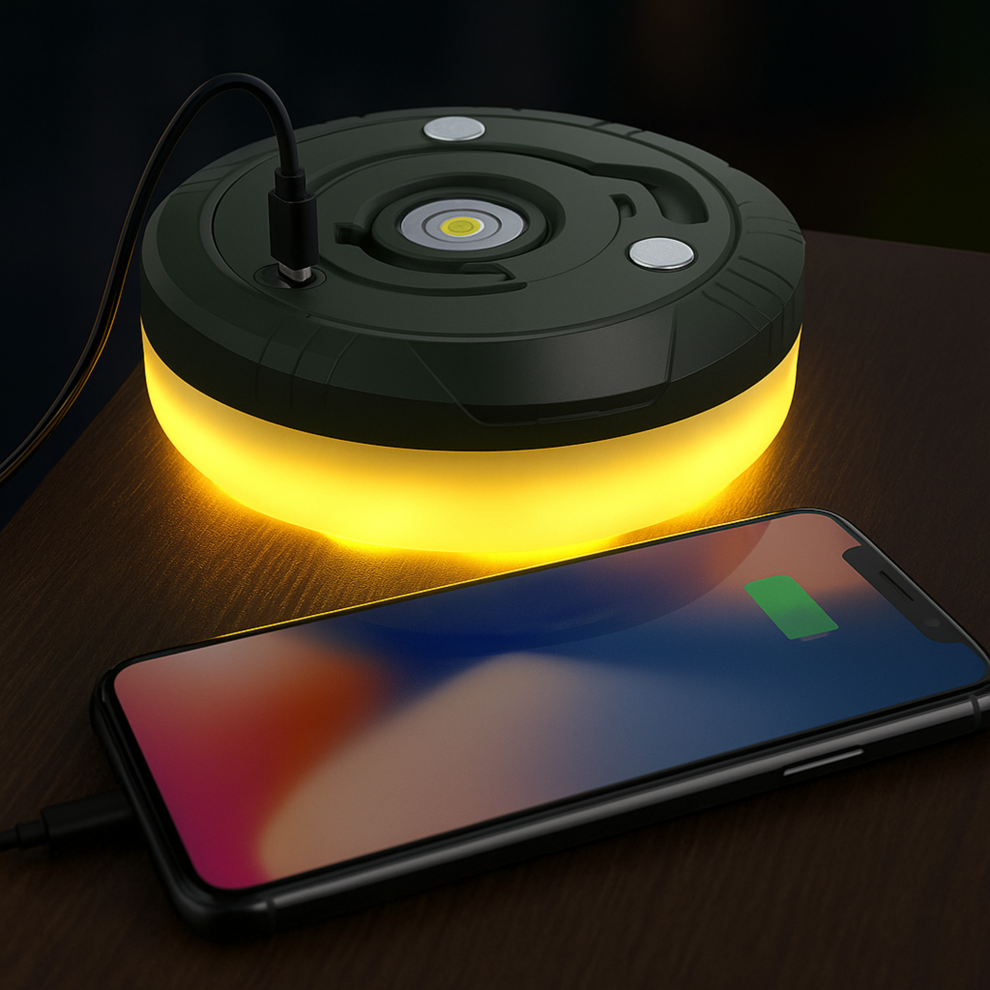 LumoCamp – 4-in-1 LED Campinglampe & Lichterkette | Wiederaufladbar & Wetterfest | Für Zelt, Outdoor & Festival